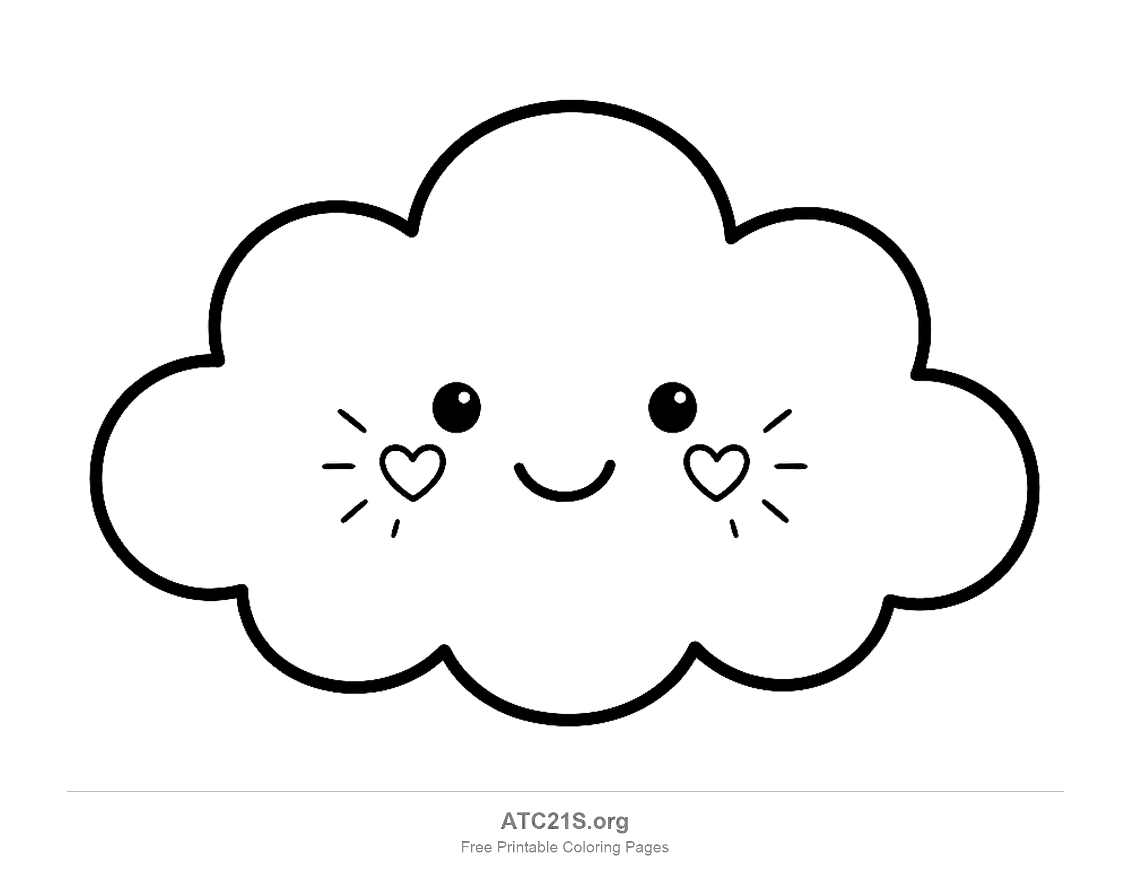 Cloud coloring page