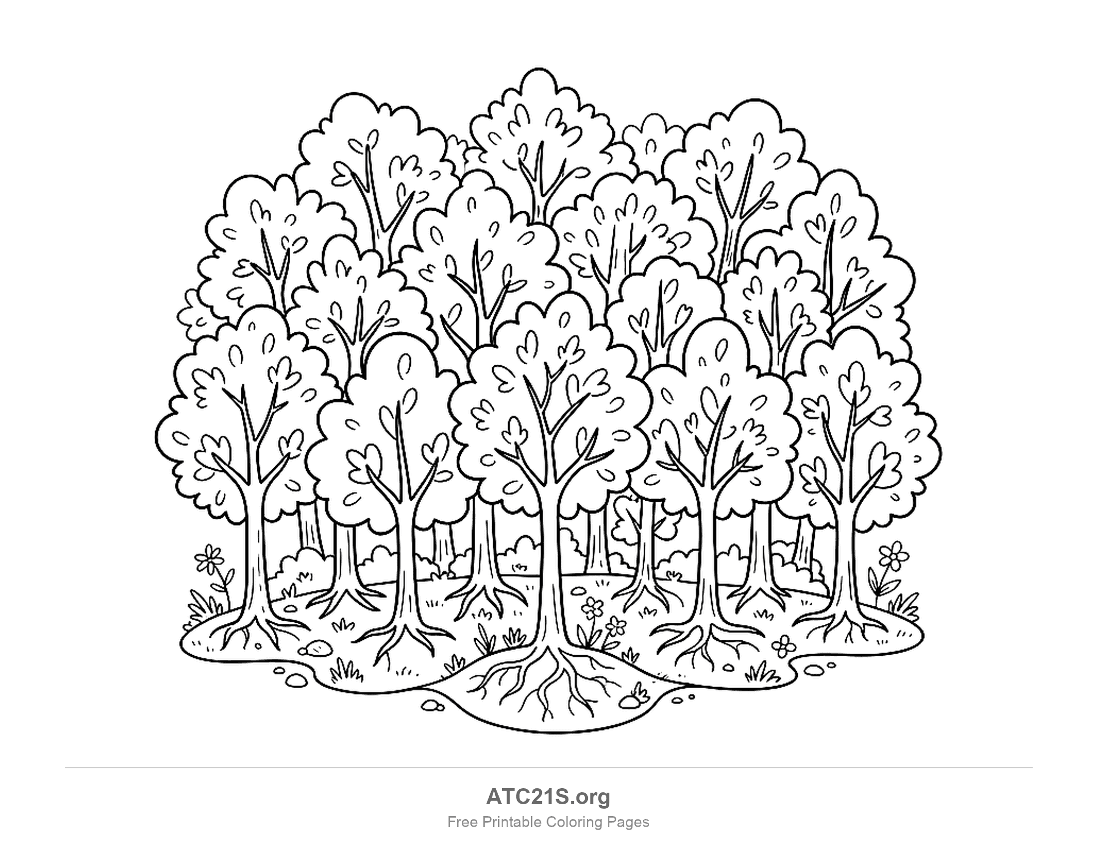 Forest coloring page