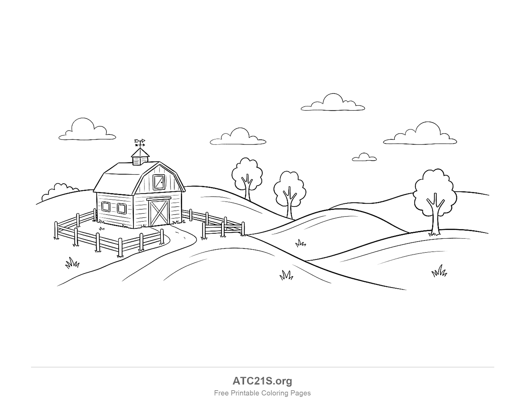 Landscape coloring page