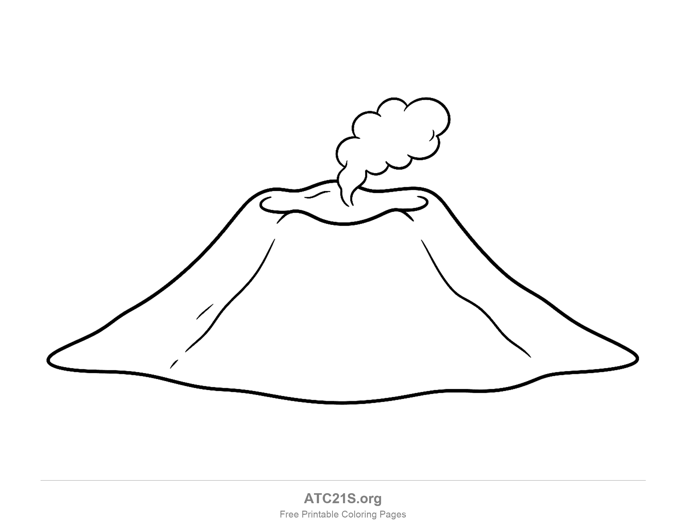 Volcano coloring page