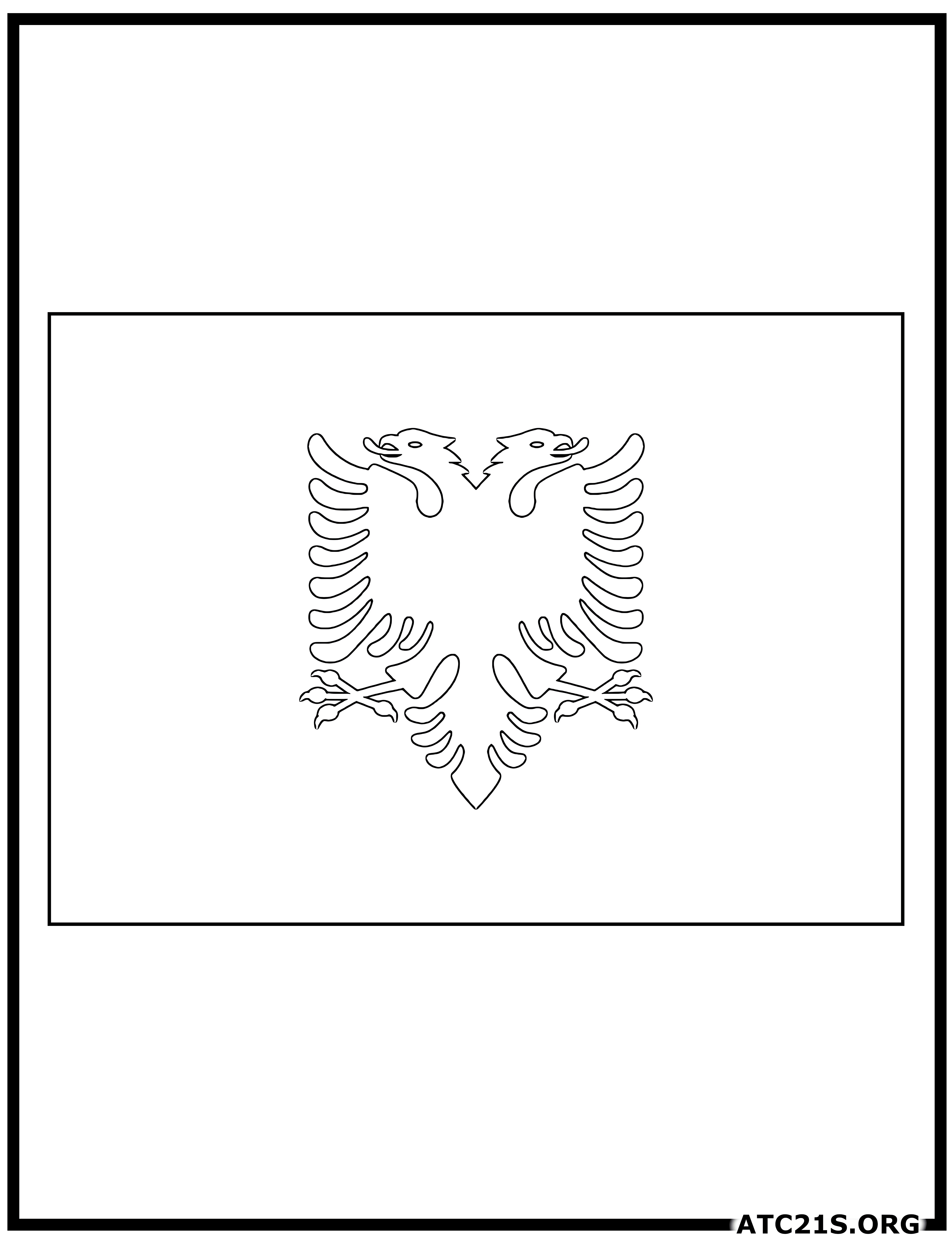 Albania flag coloring page