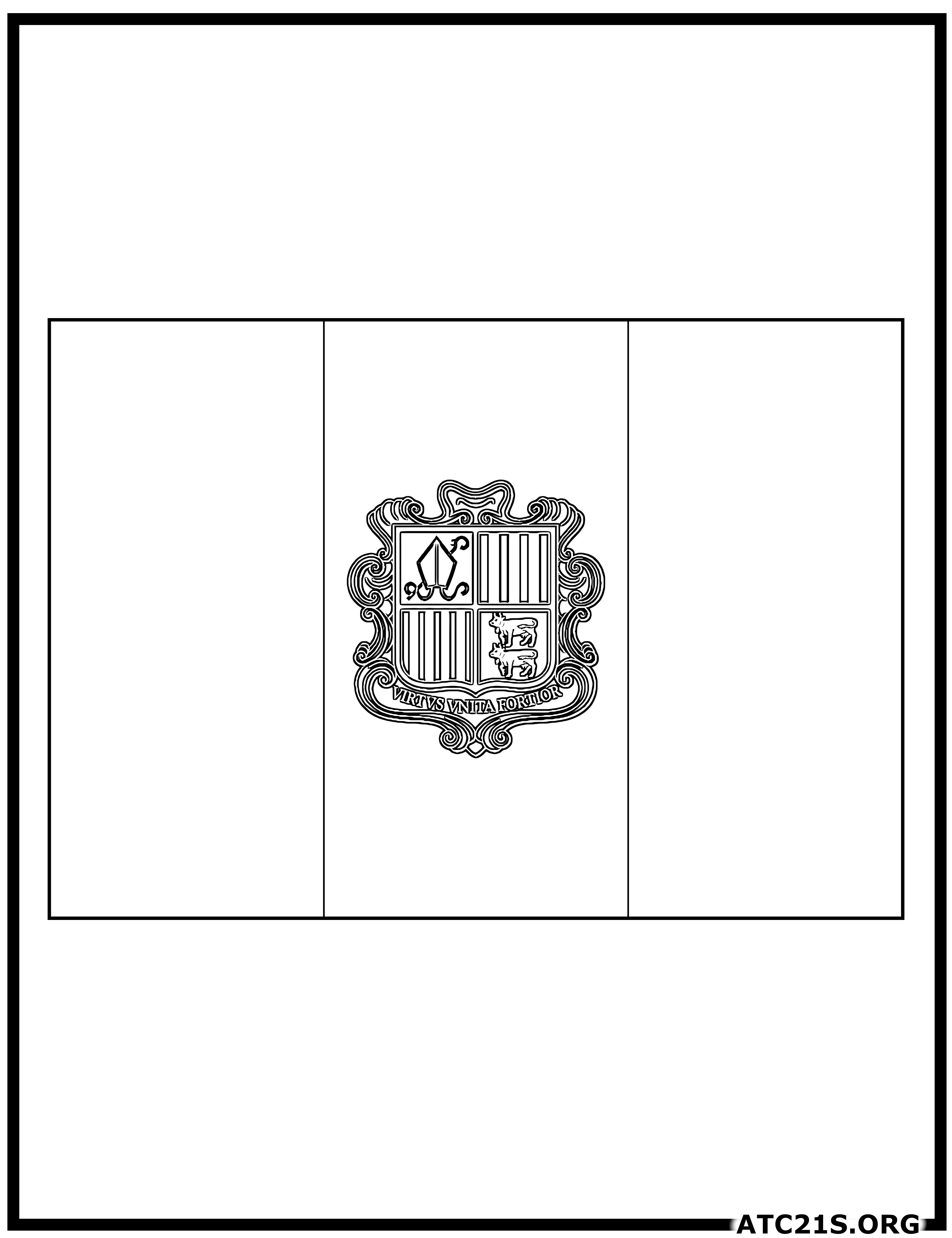 Andorra flag coloring page