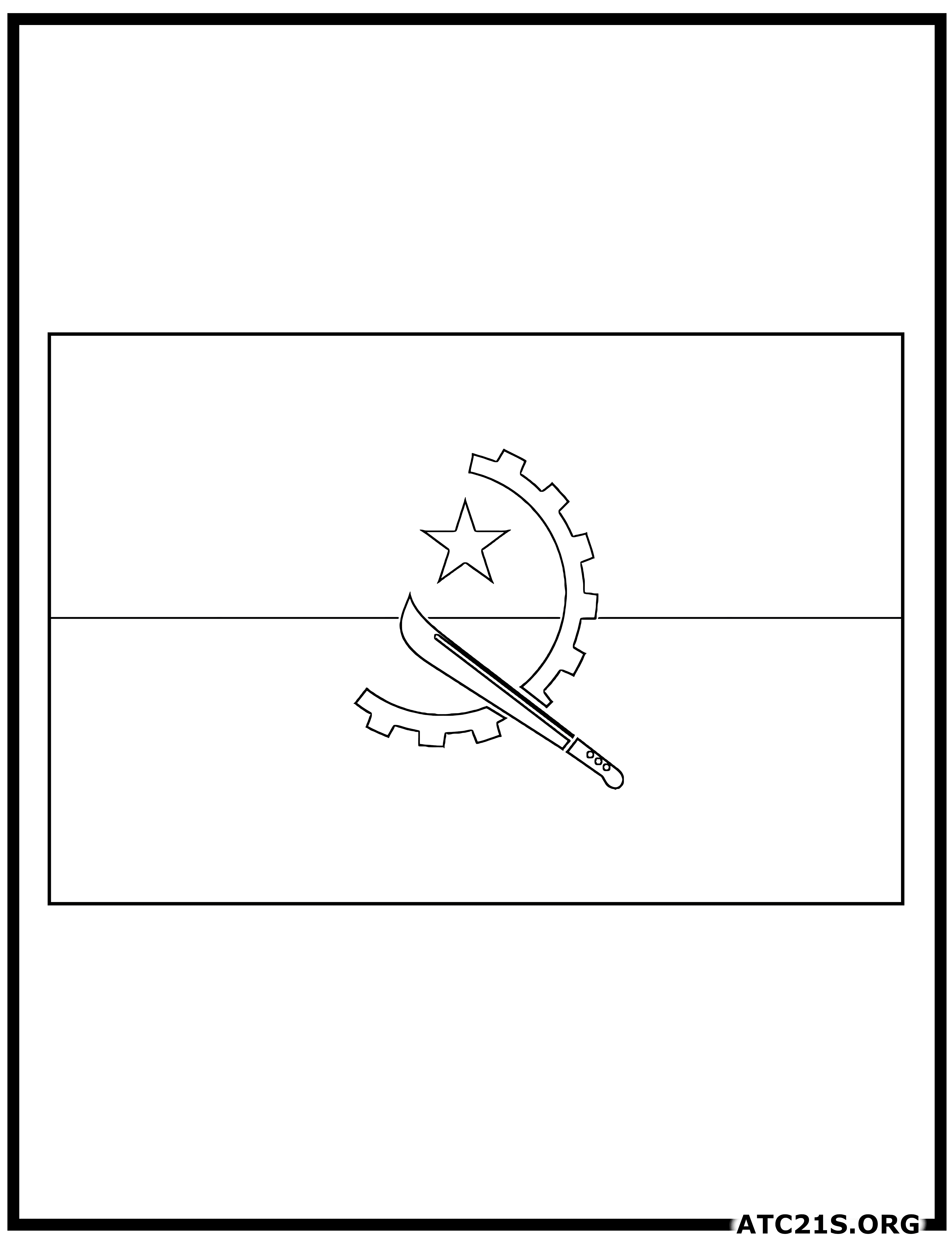 Angola flag coloring page
