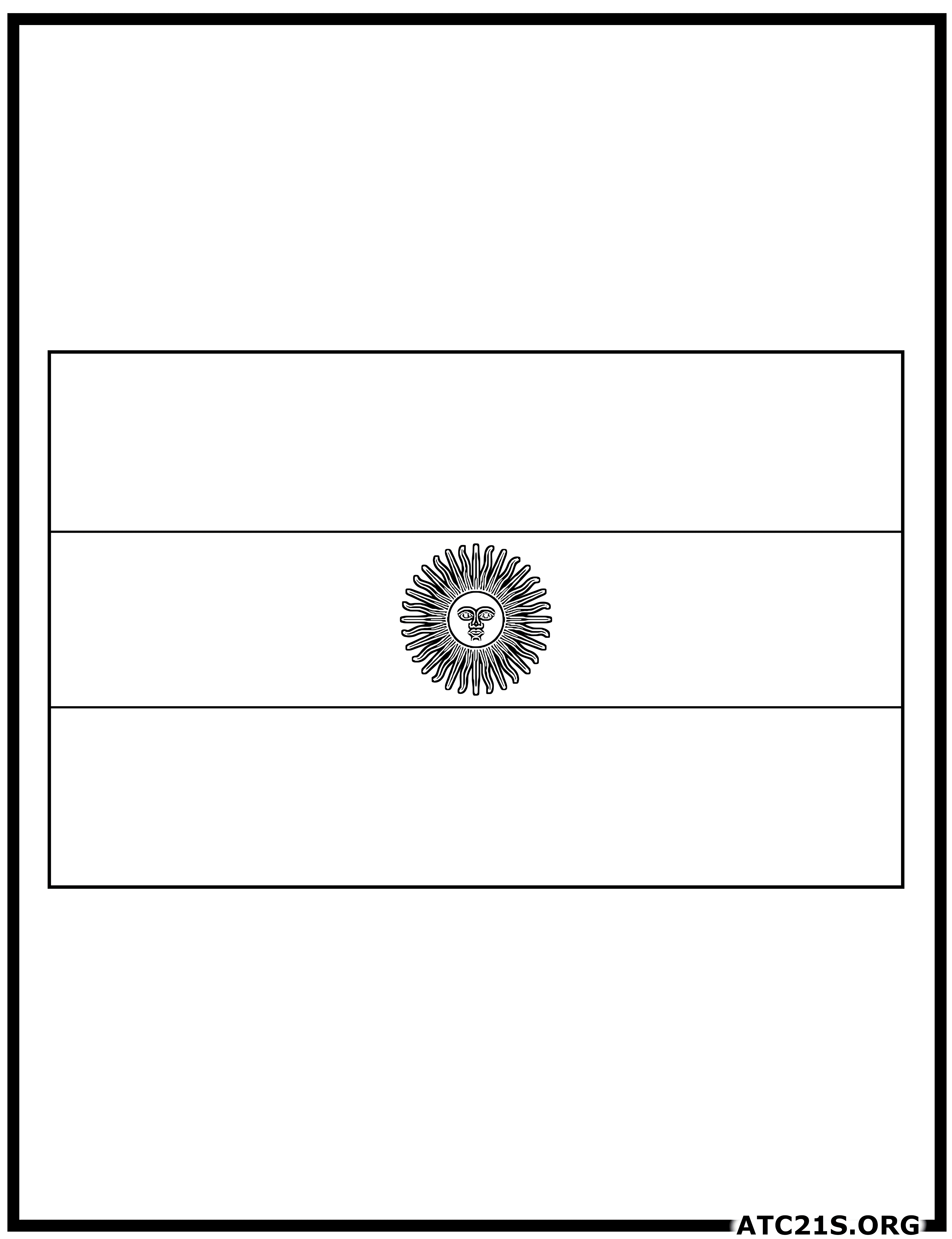 Argentina flag coloring page