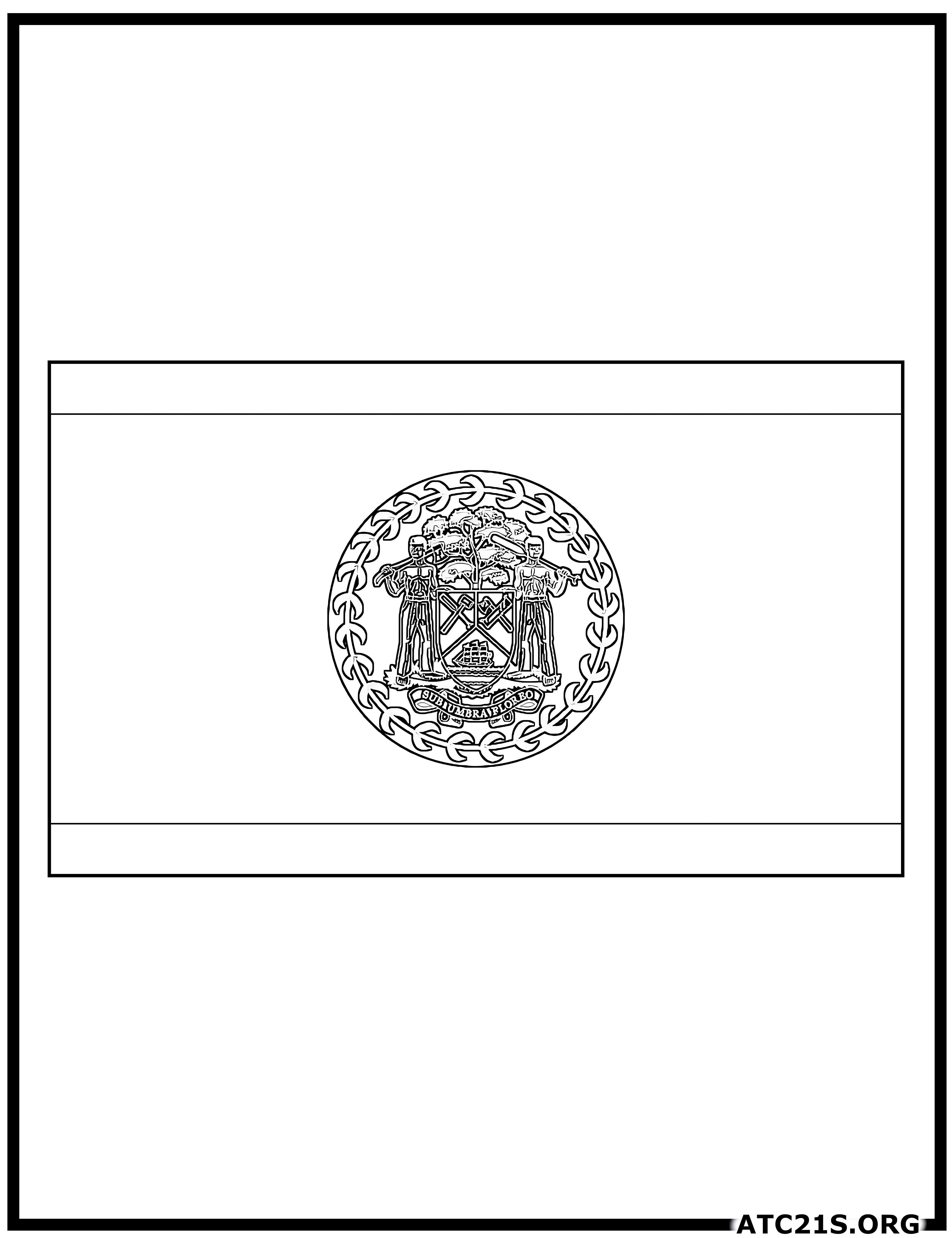 Belize flag coloring page