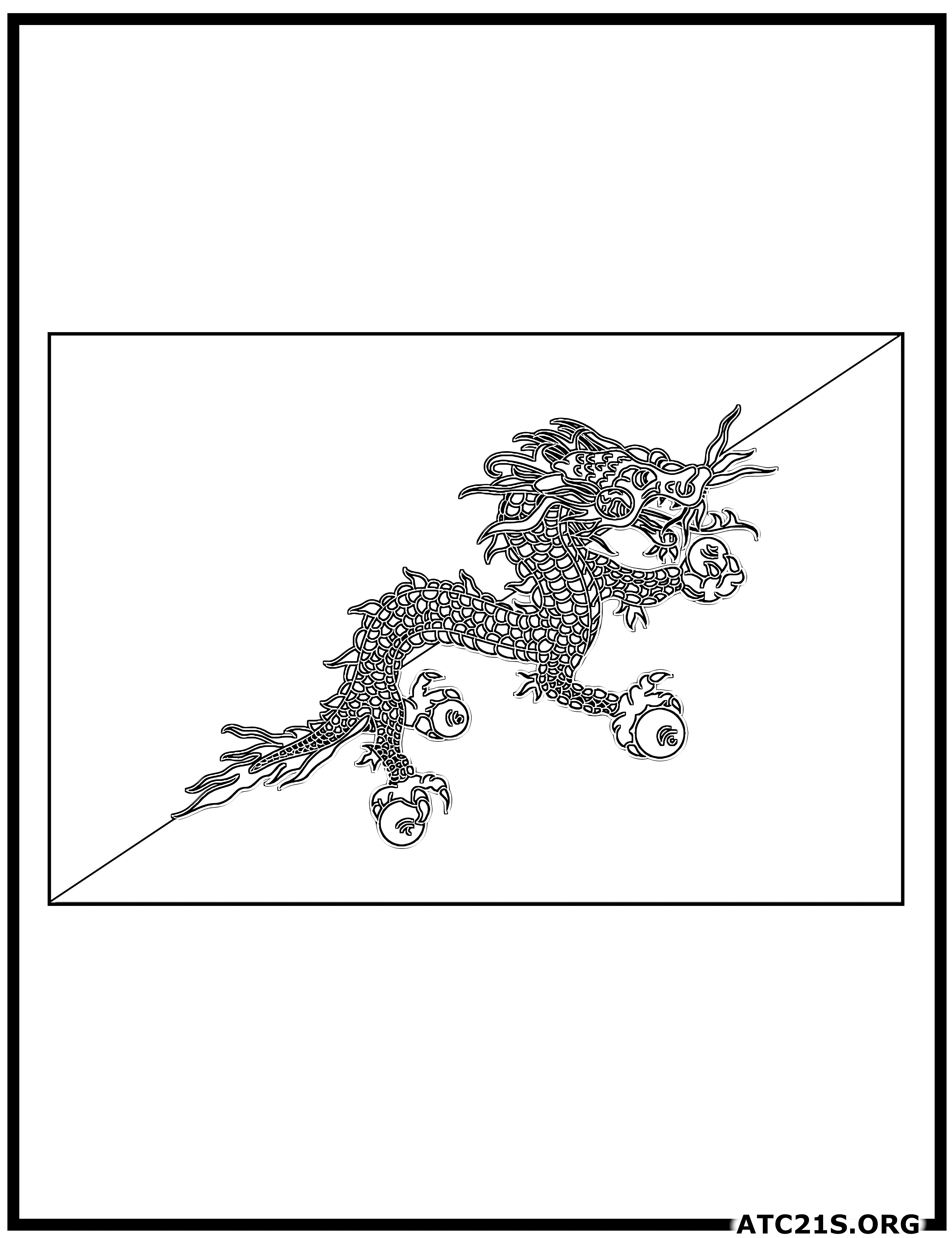 Bhutan flag coloring page