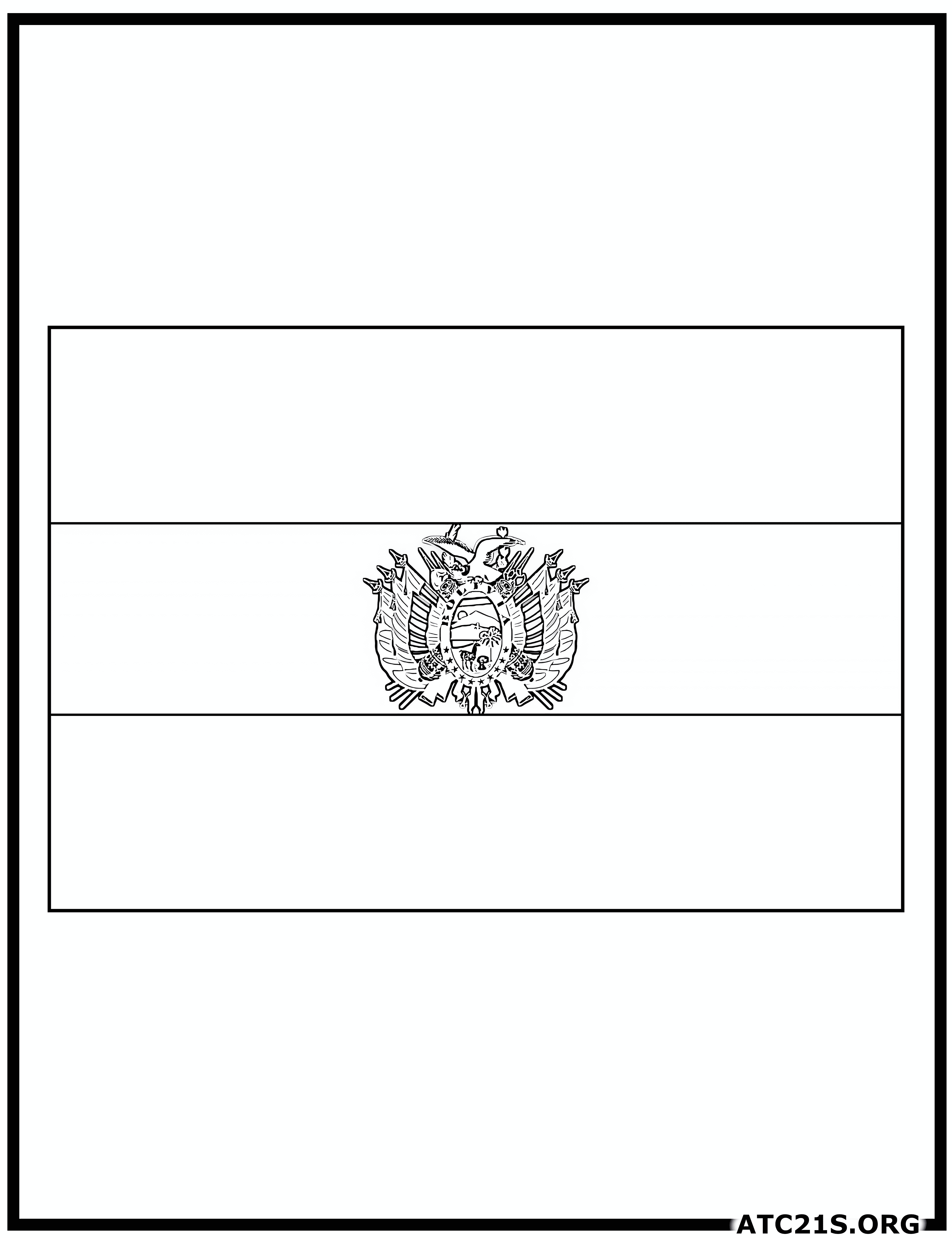 Bolivia flag coloring page