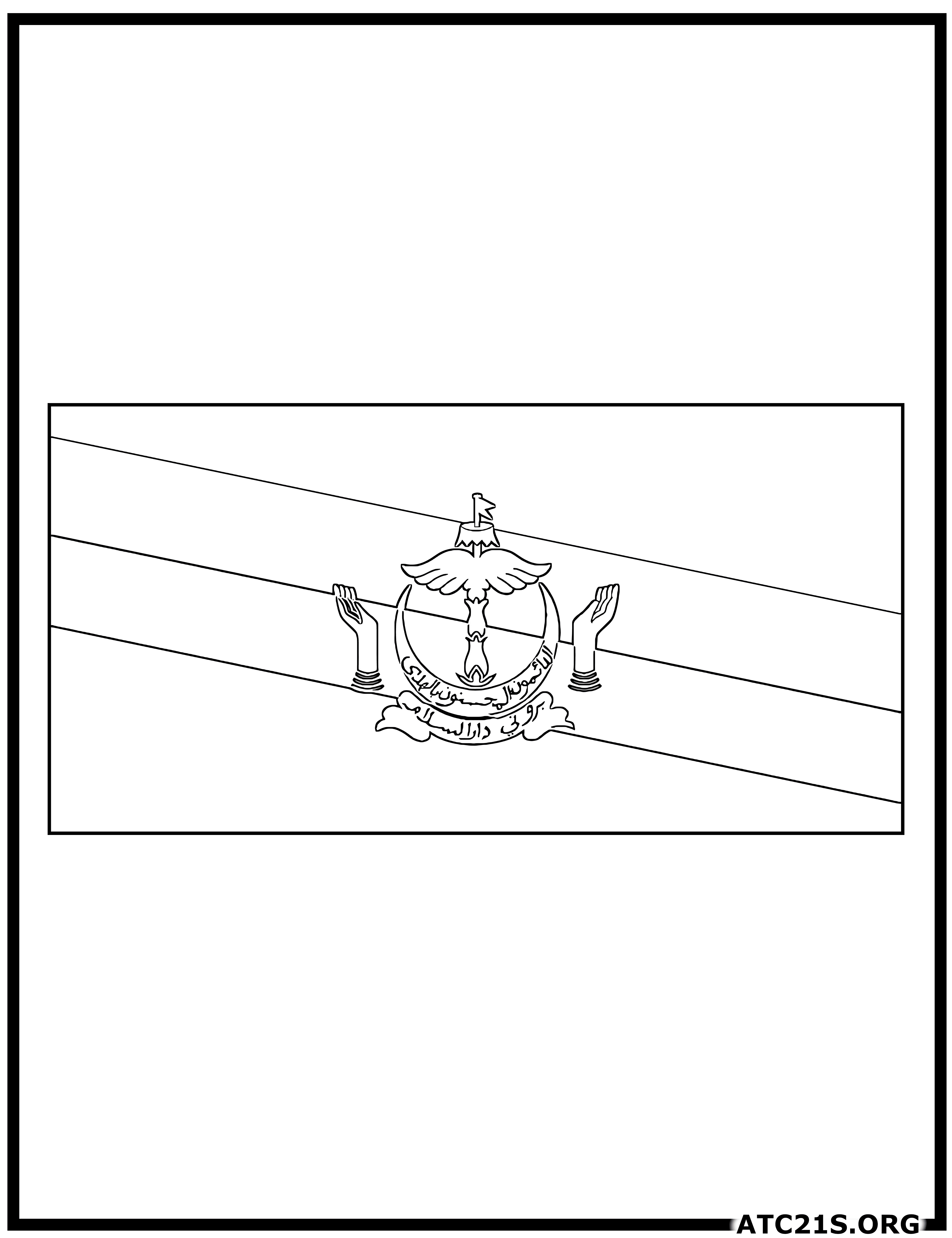 Brunei flag coloring page