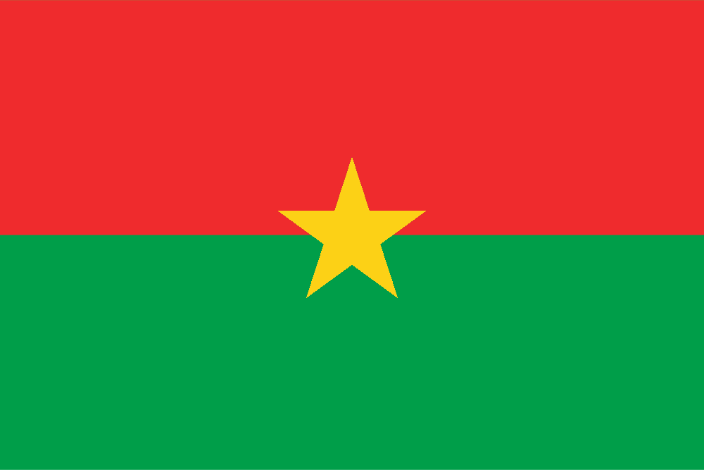Burkina Faso flag colored