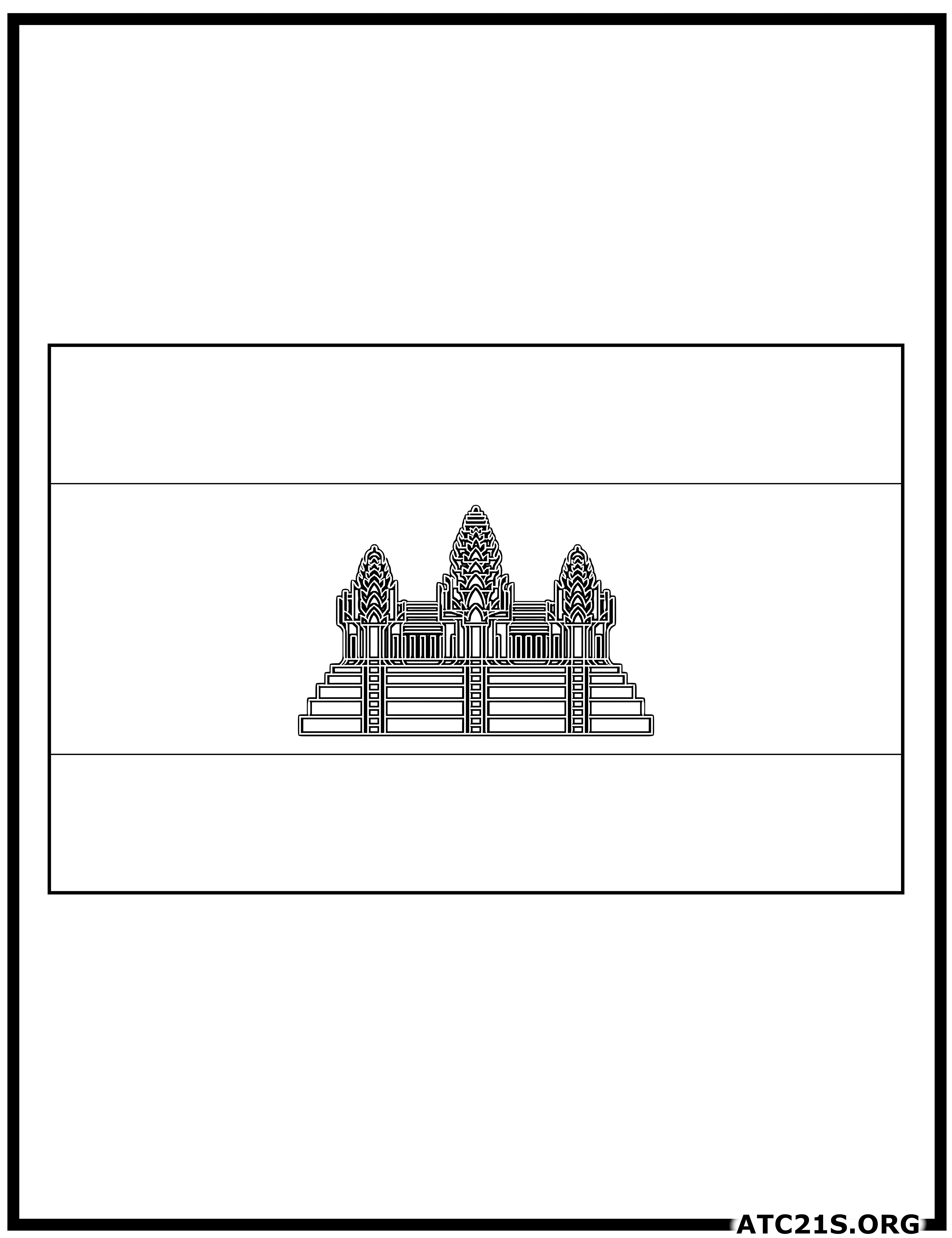 Cambodia flag coloring page