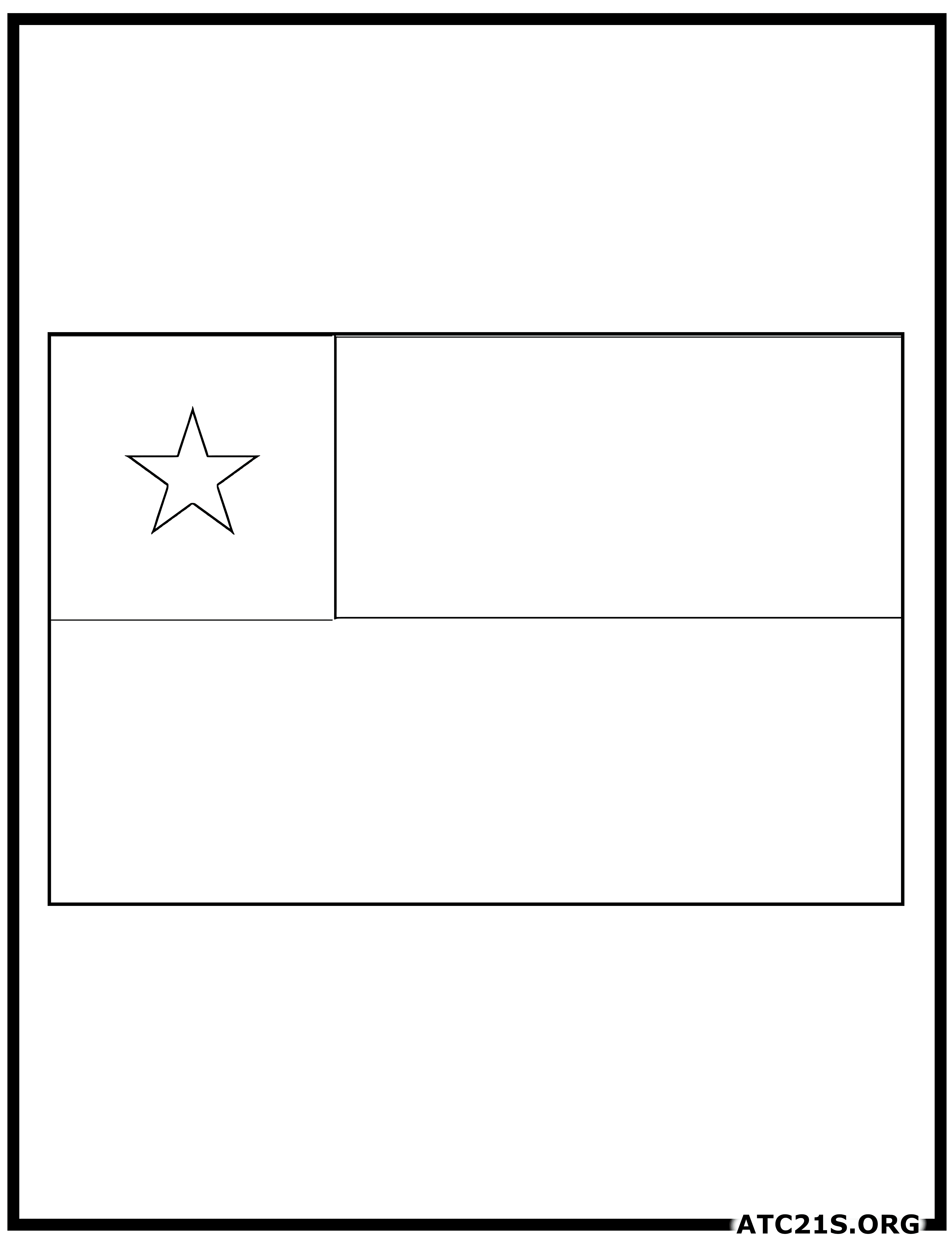 Chile flag coloring page