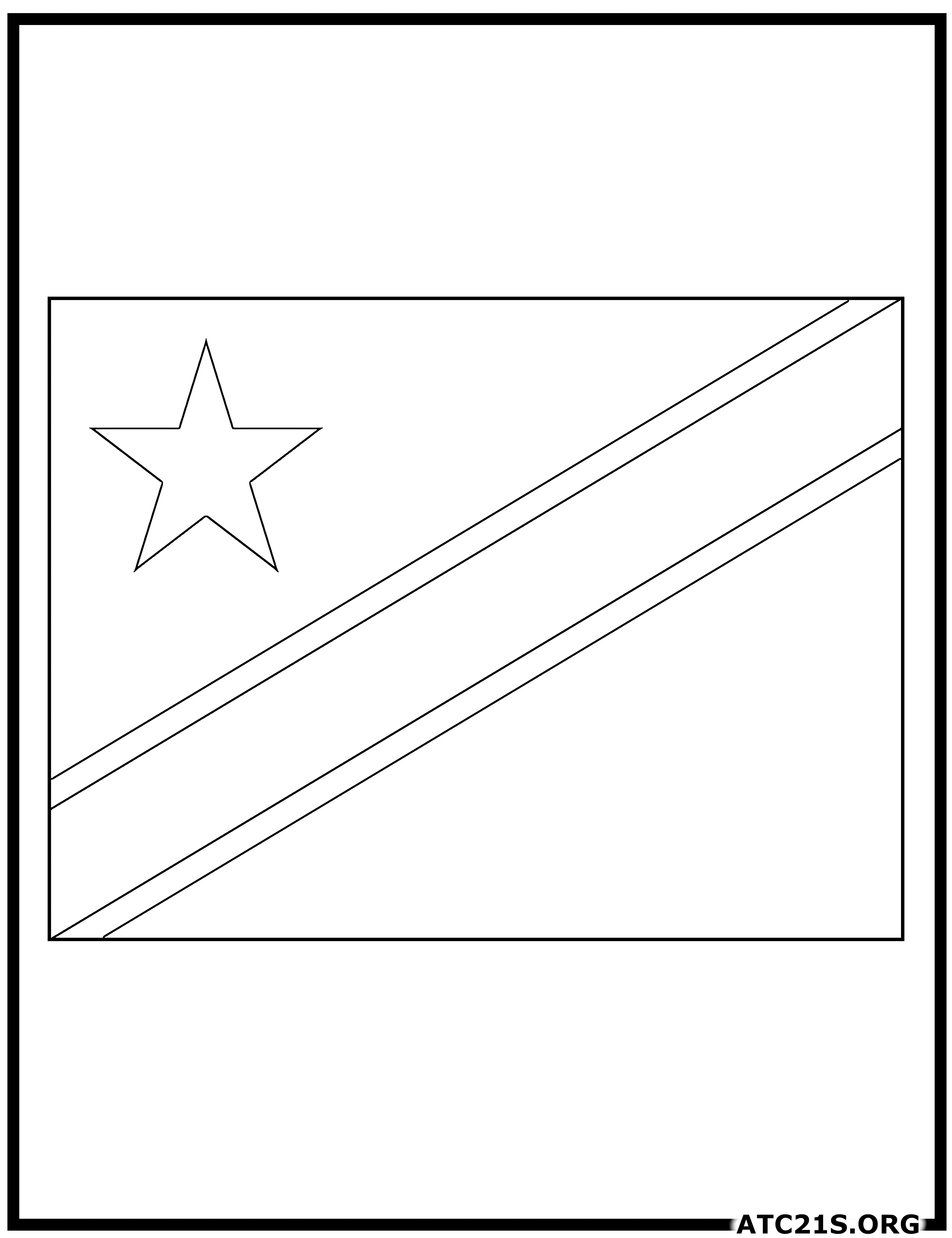 Democratic Republic of the Congo flag coloring page