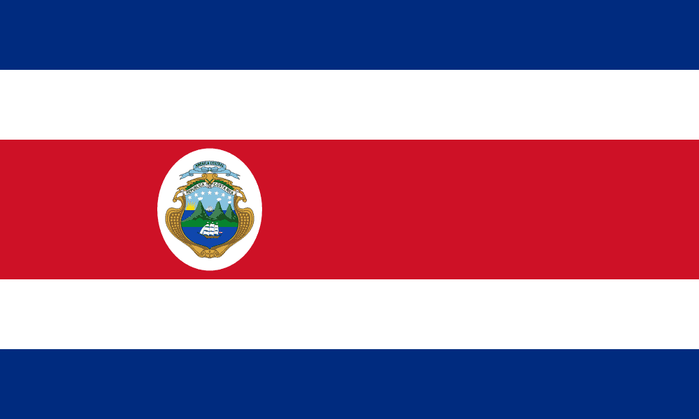 Costa Rica flag colored