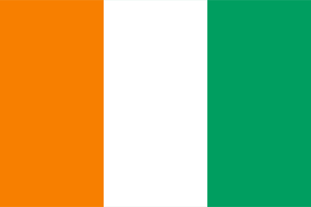 Côte d'Ivoire flag colored