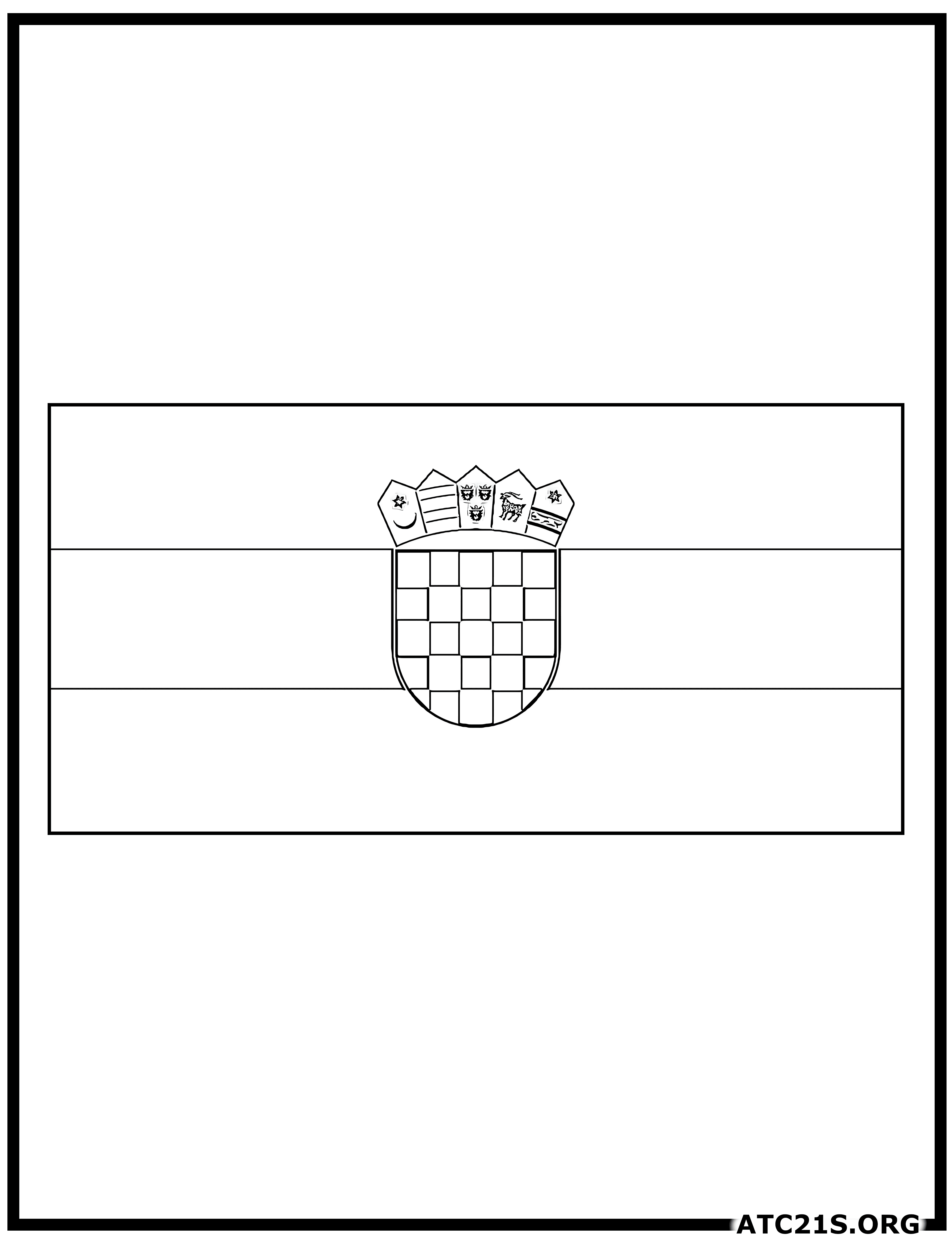 Croatia flag coloring page