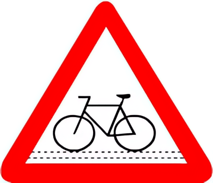 Cycle crossing traffic sign colored