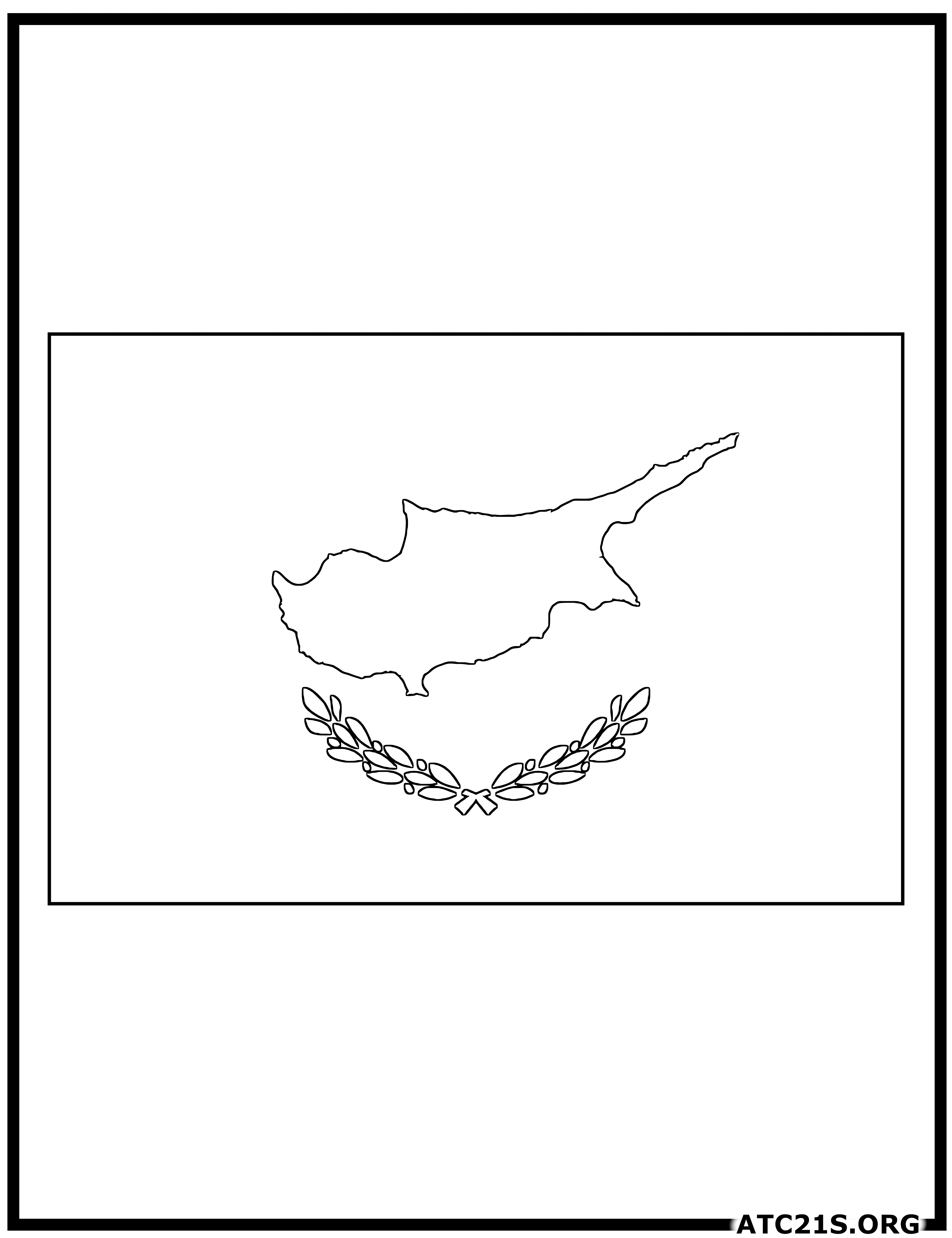 Cyprus flag coloring page