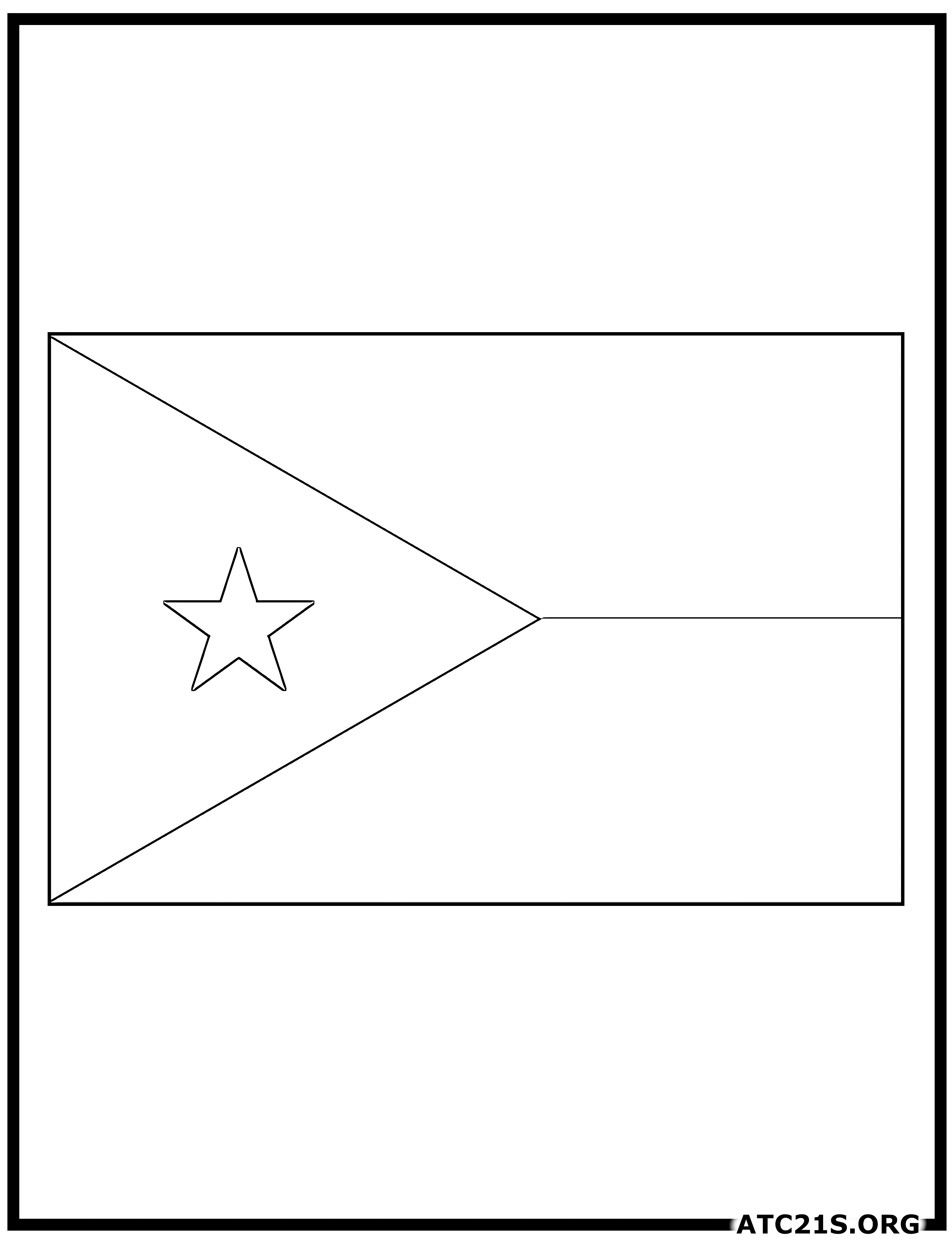 Djibouti flag coloring page