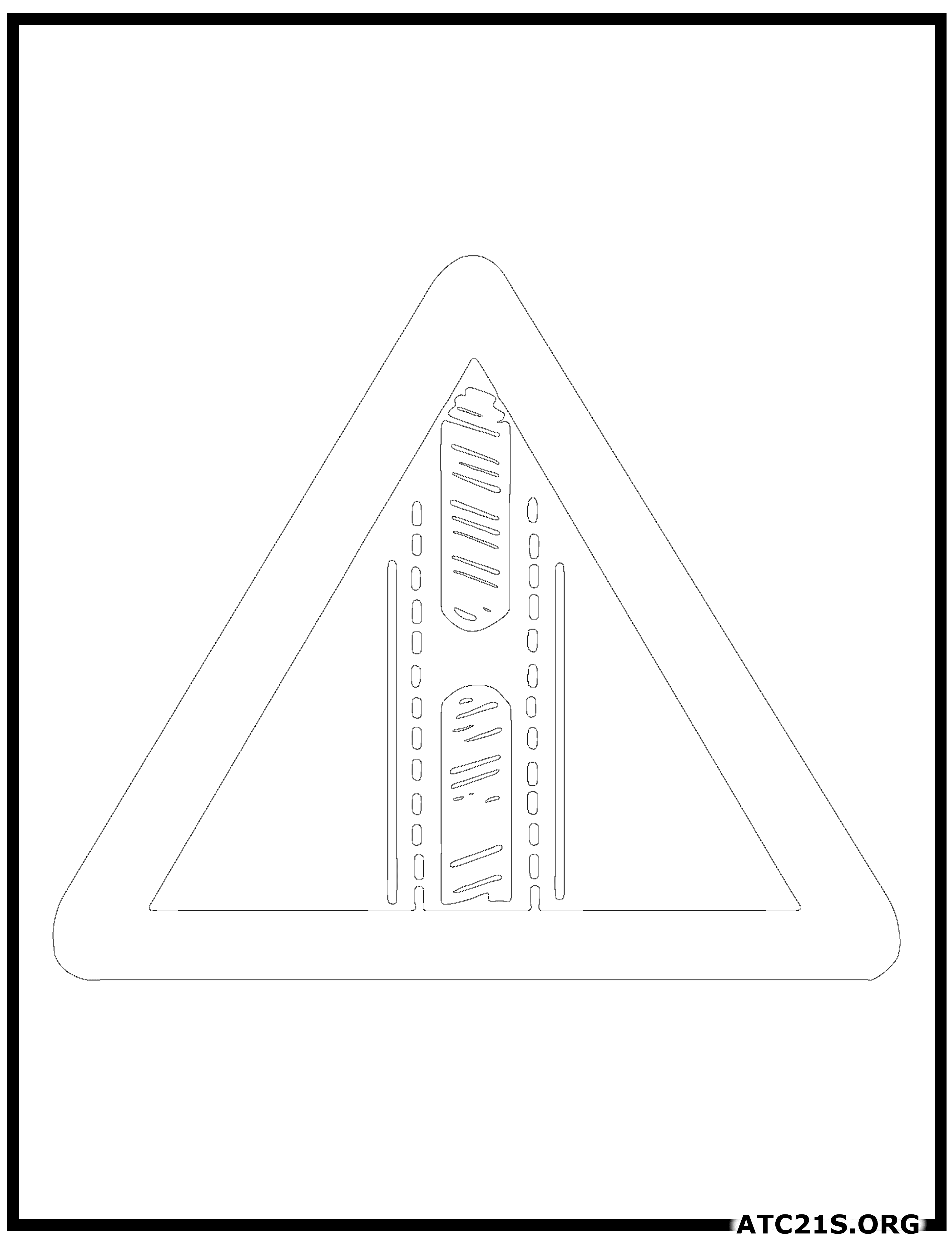 Gap in Median traffic sign coloring page