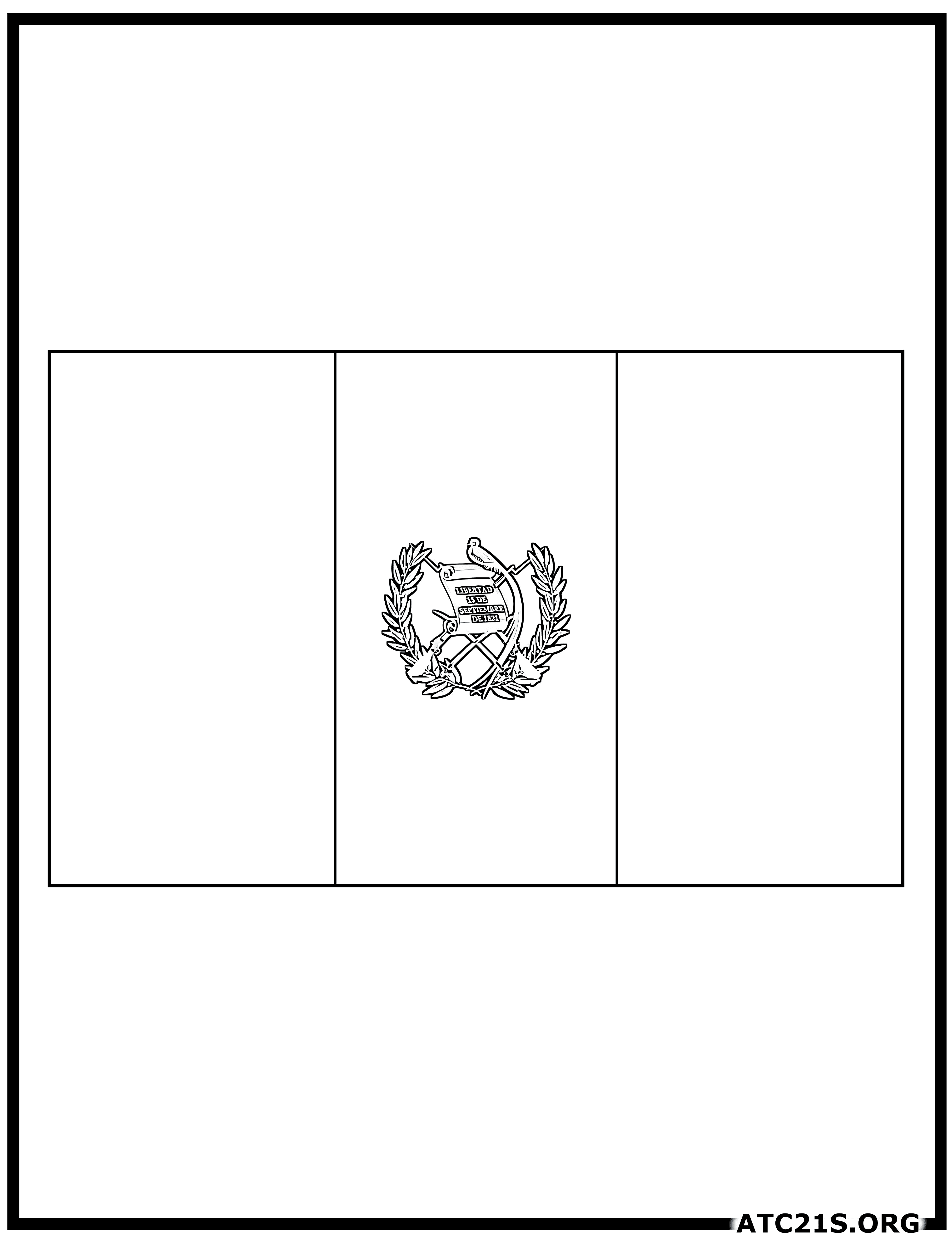 Guatemala flag coloring page