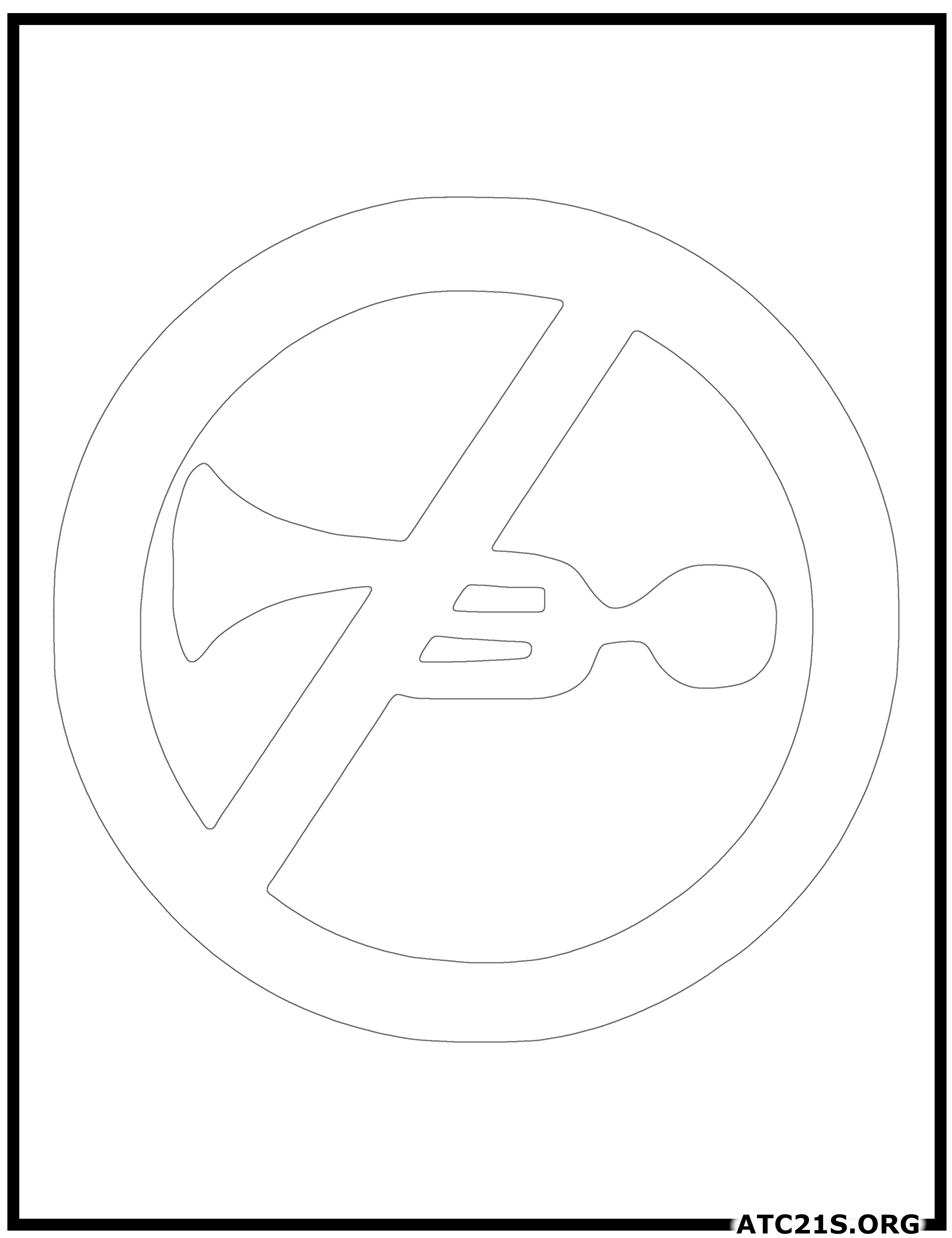Horn Prohibited traffic sign coloring page