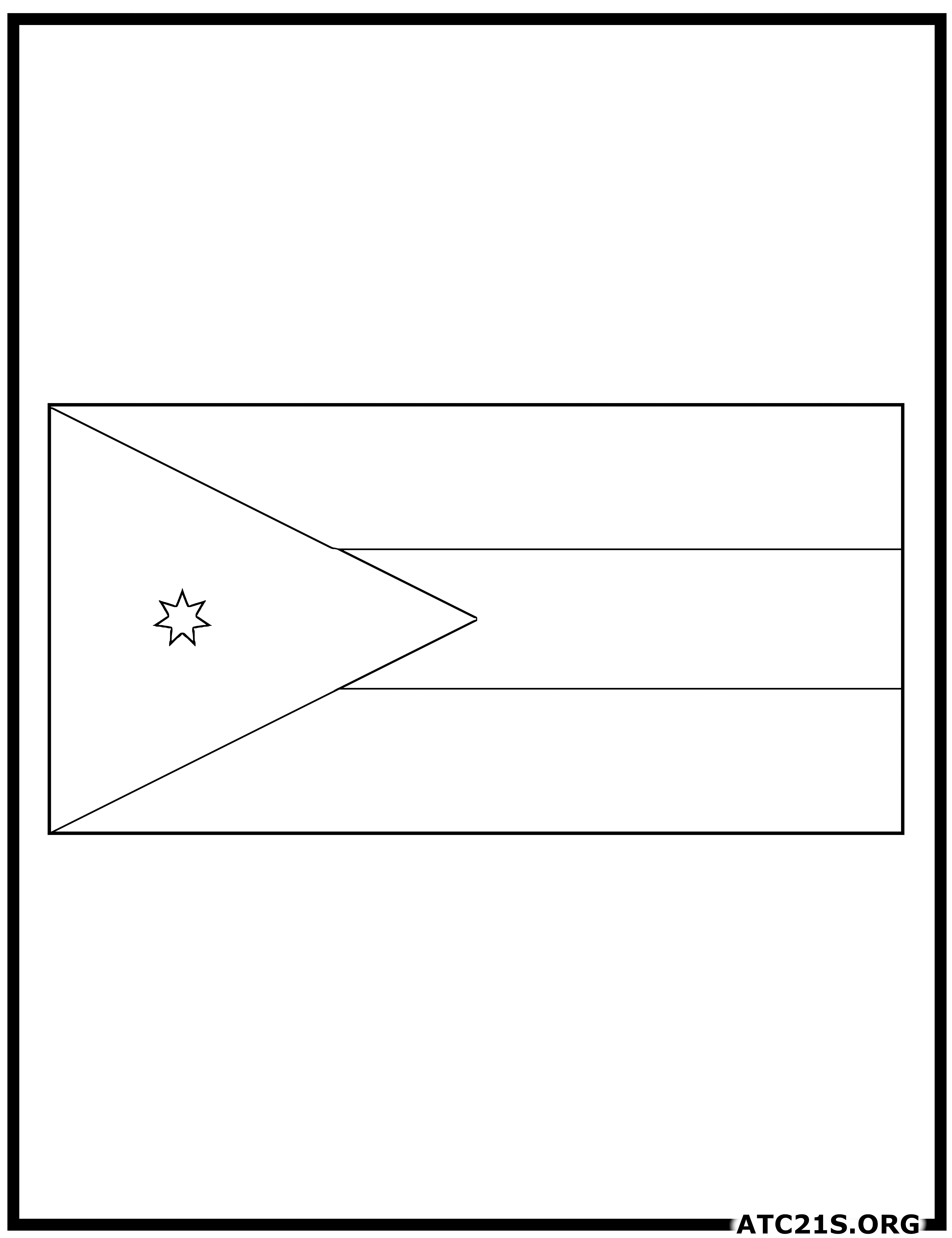 Jordan flag coloring page