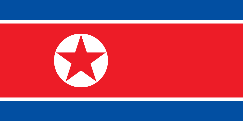 North Korea flag colored