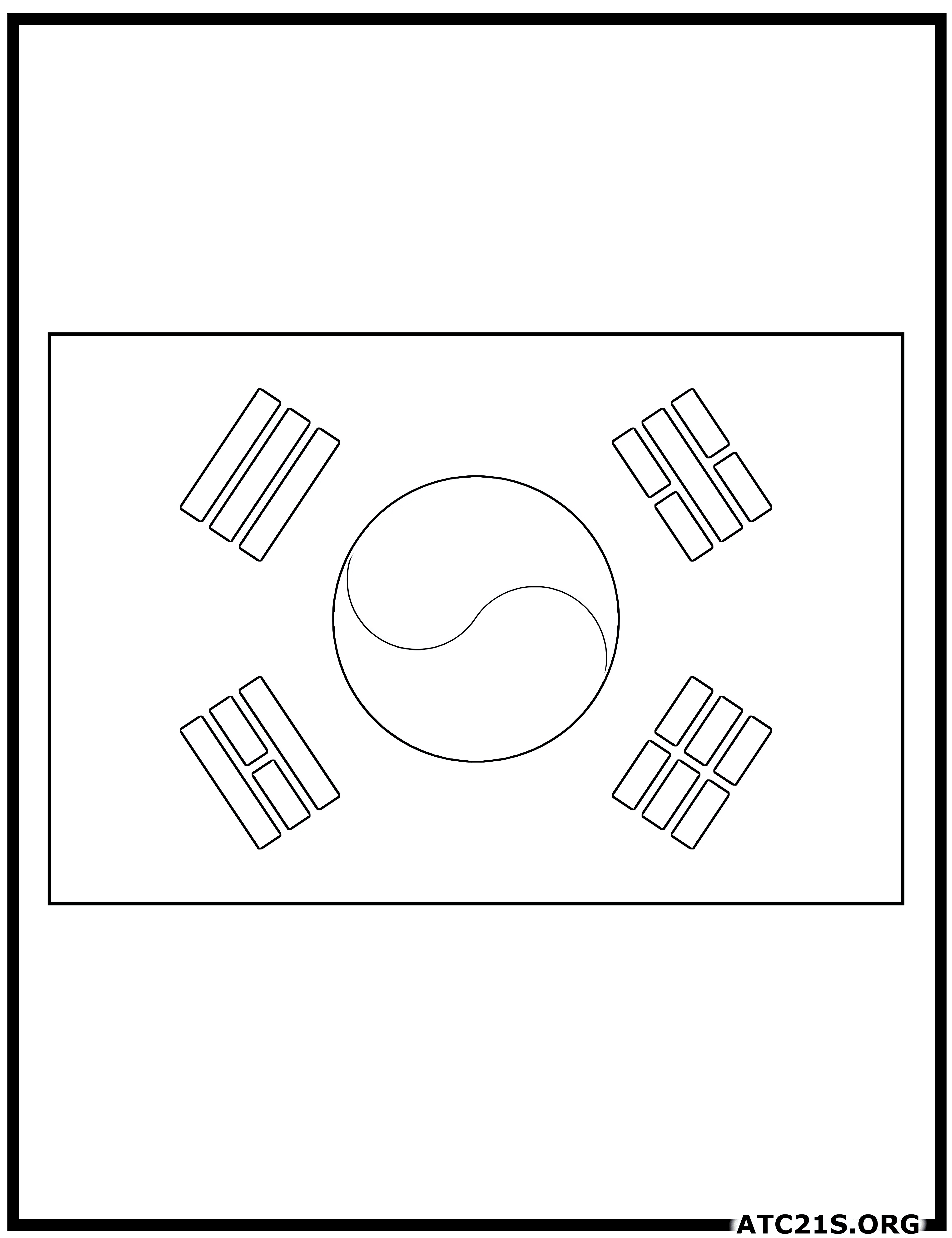 South Korea flag coloring page