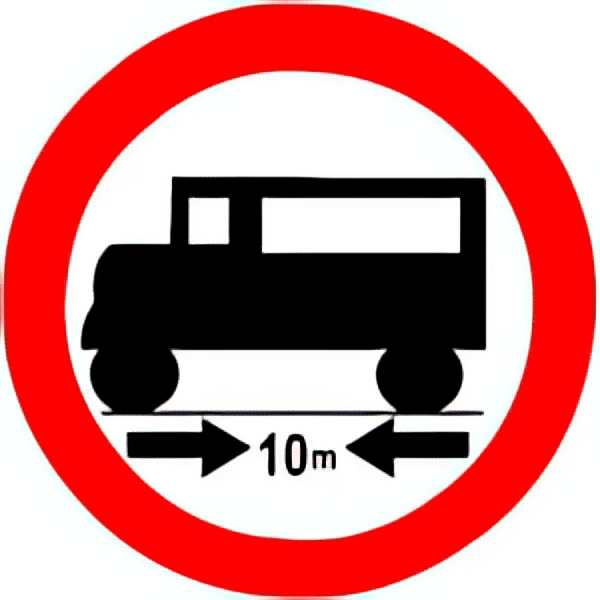 Length limit traffic sign colored