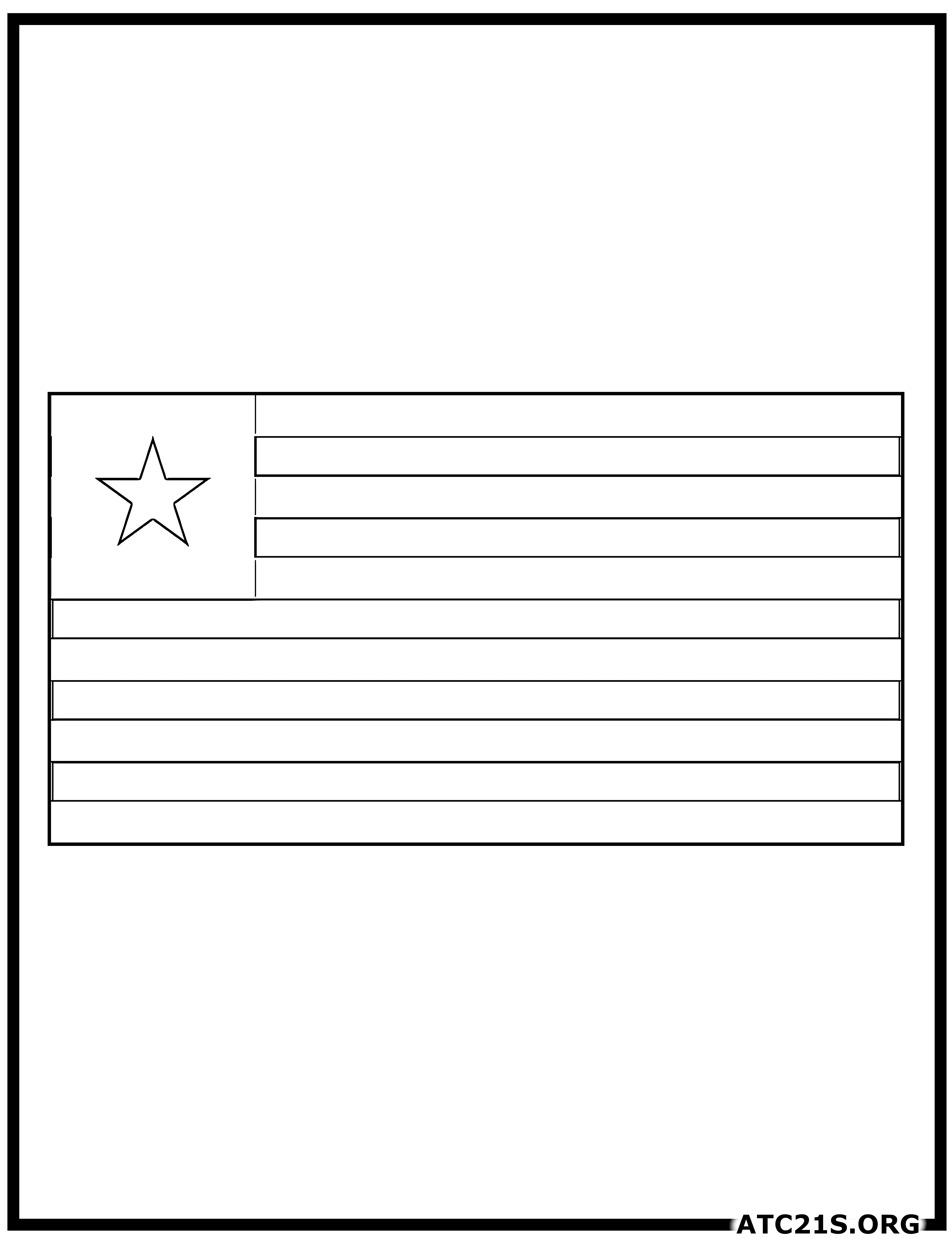 Liberia flag coloring page