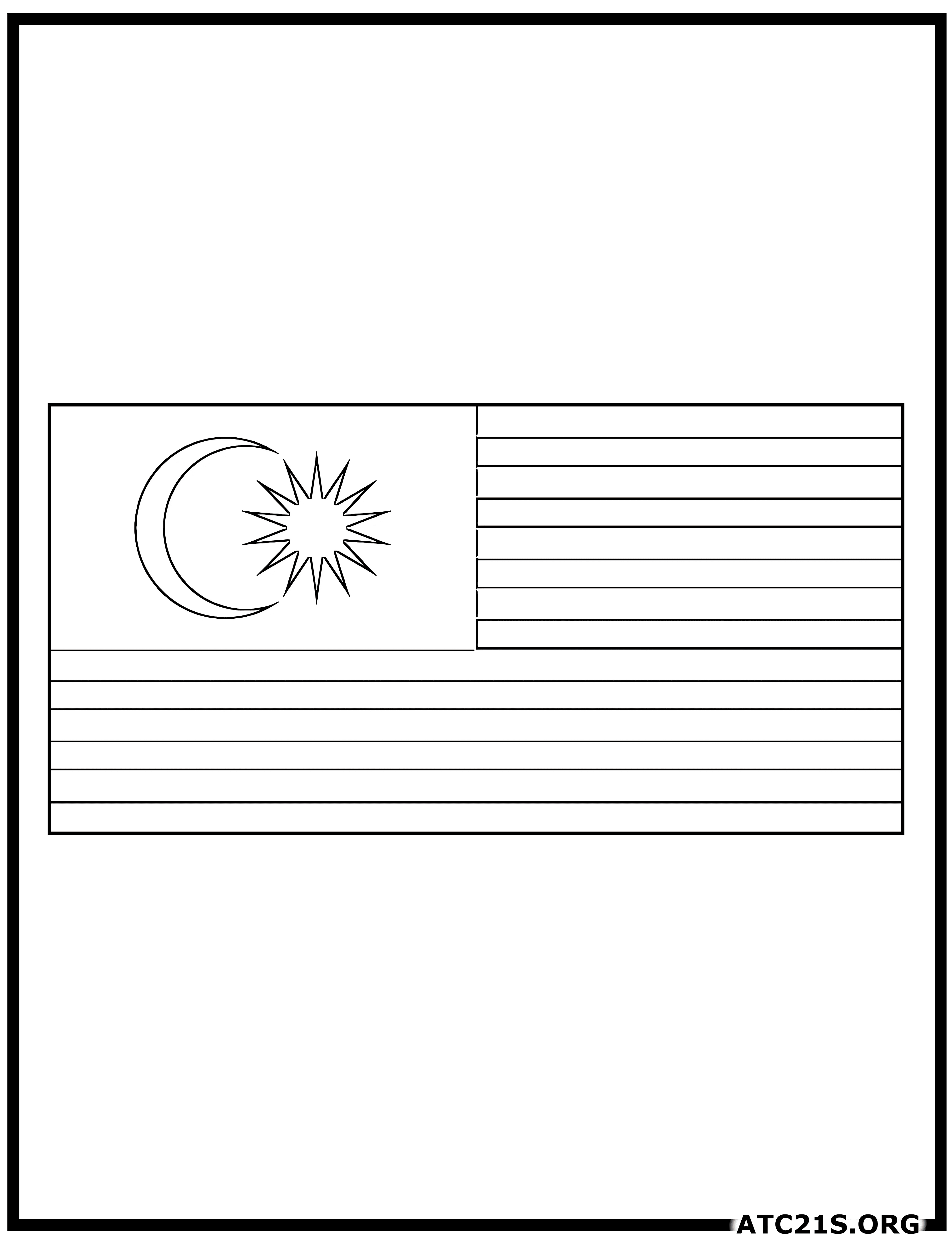 Malaysia flag coloring page