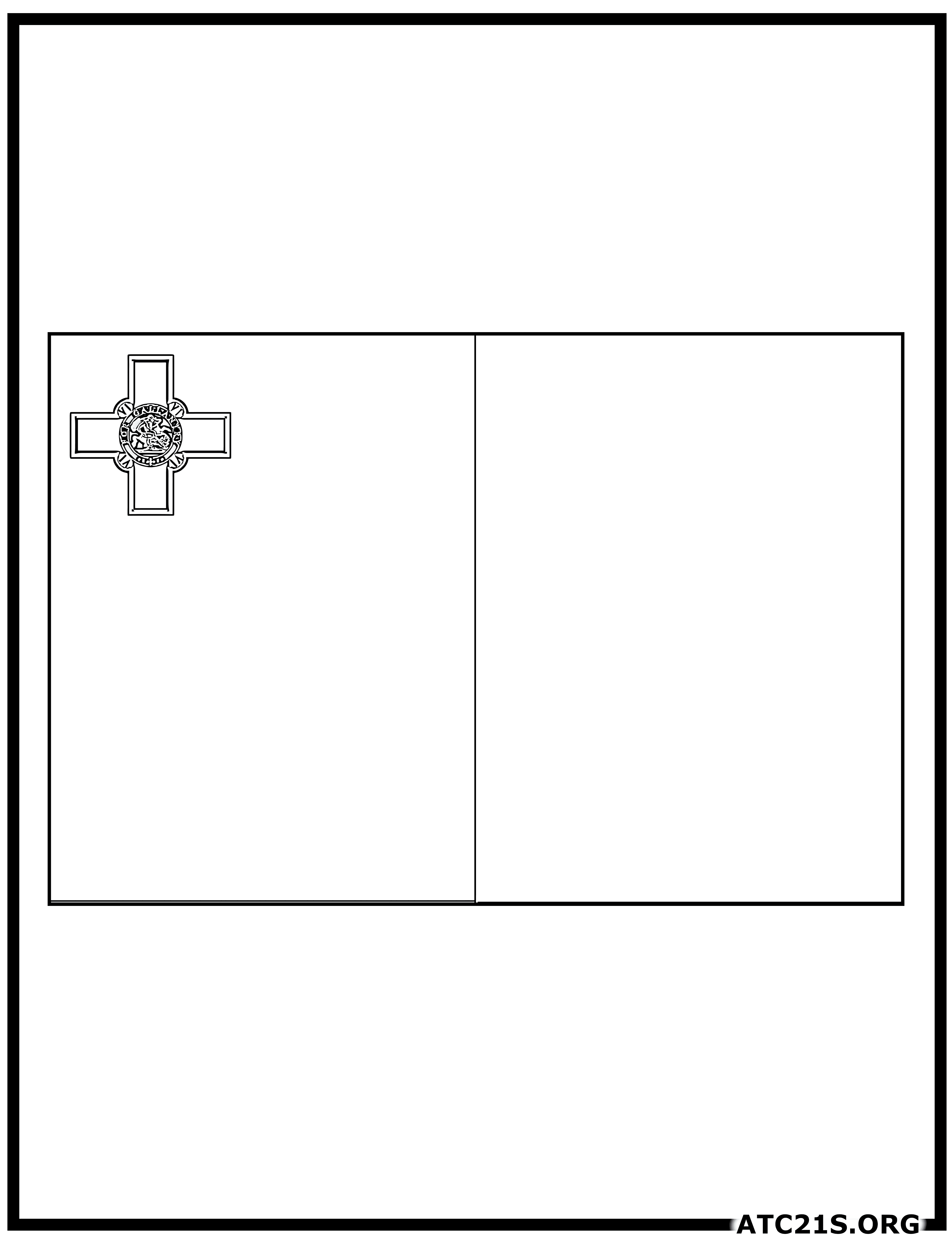 Malta flag coloring page