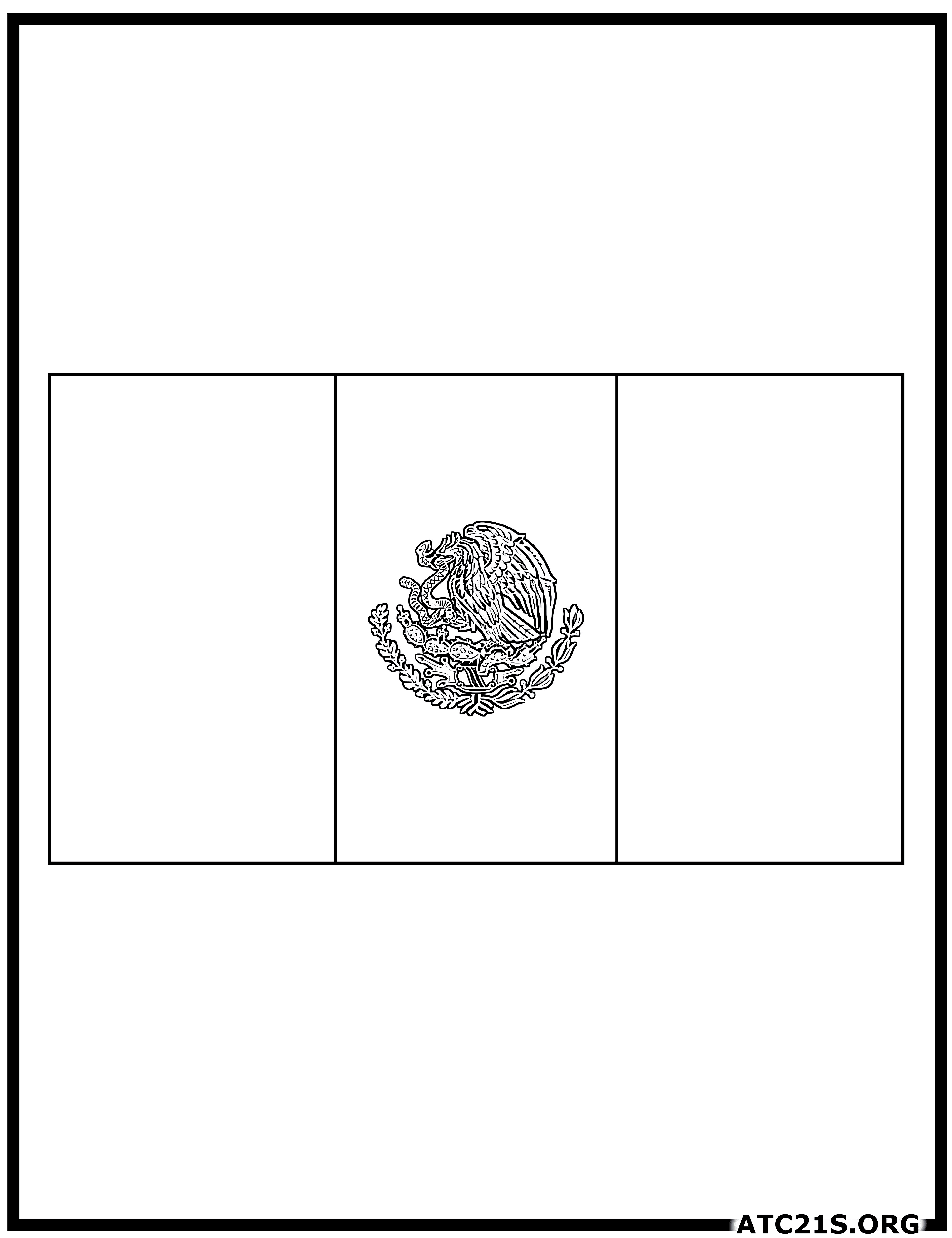 Mexico flag coloring page
