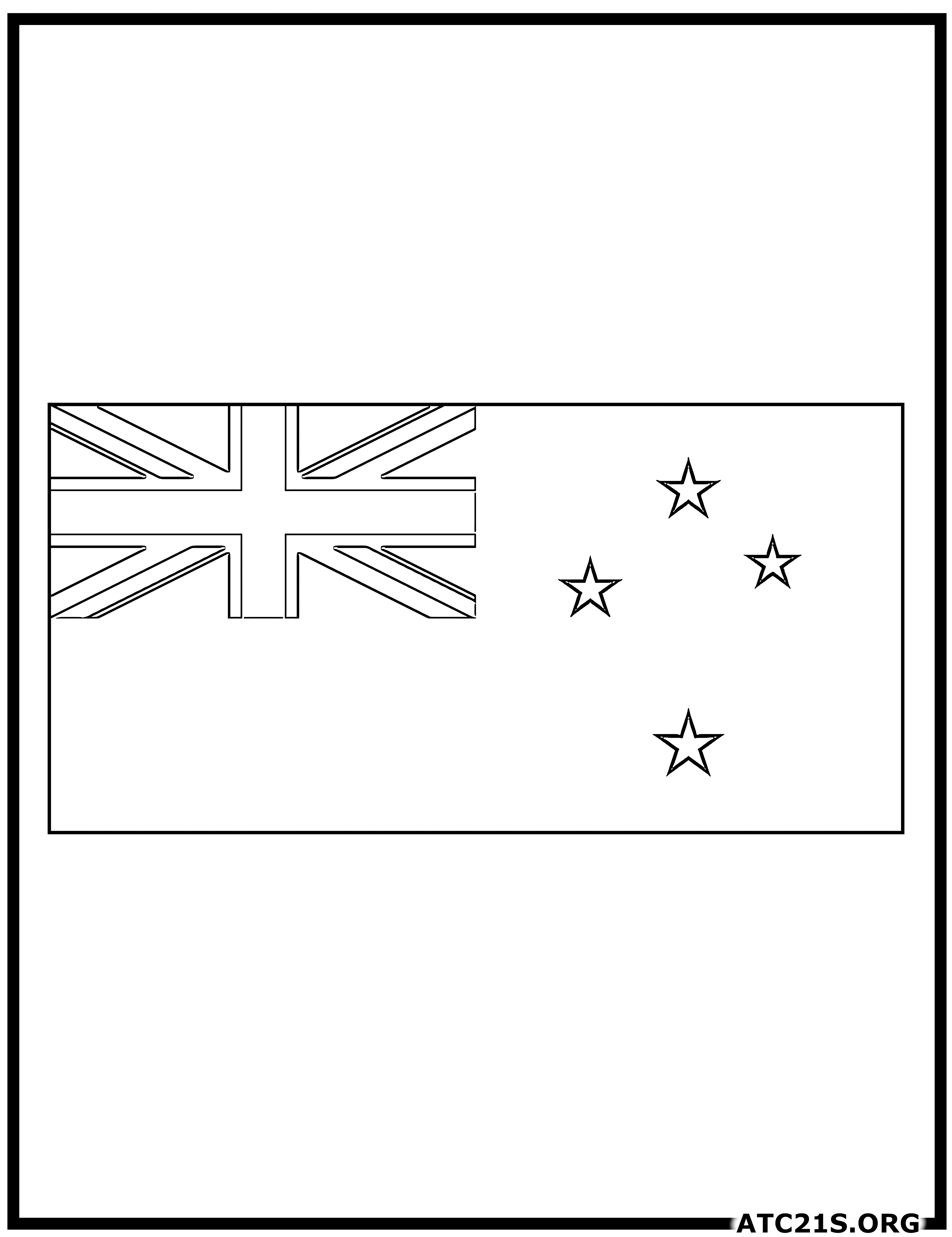 New Zealand flag coloring page