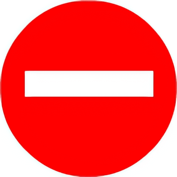 No entry traffic sign colored