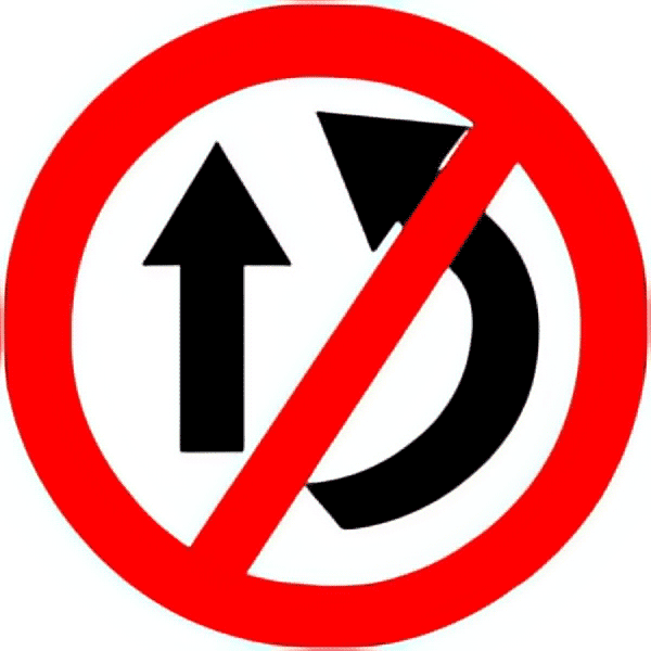 Overtaking prohibited traffic sign colored