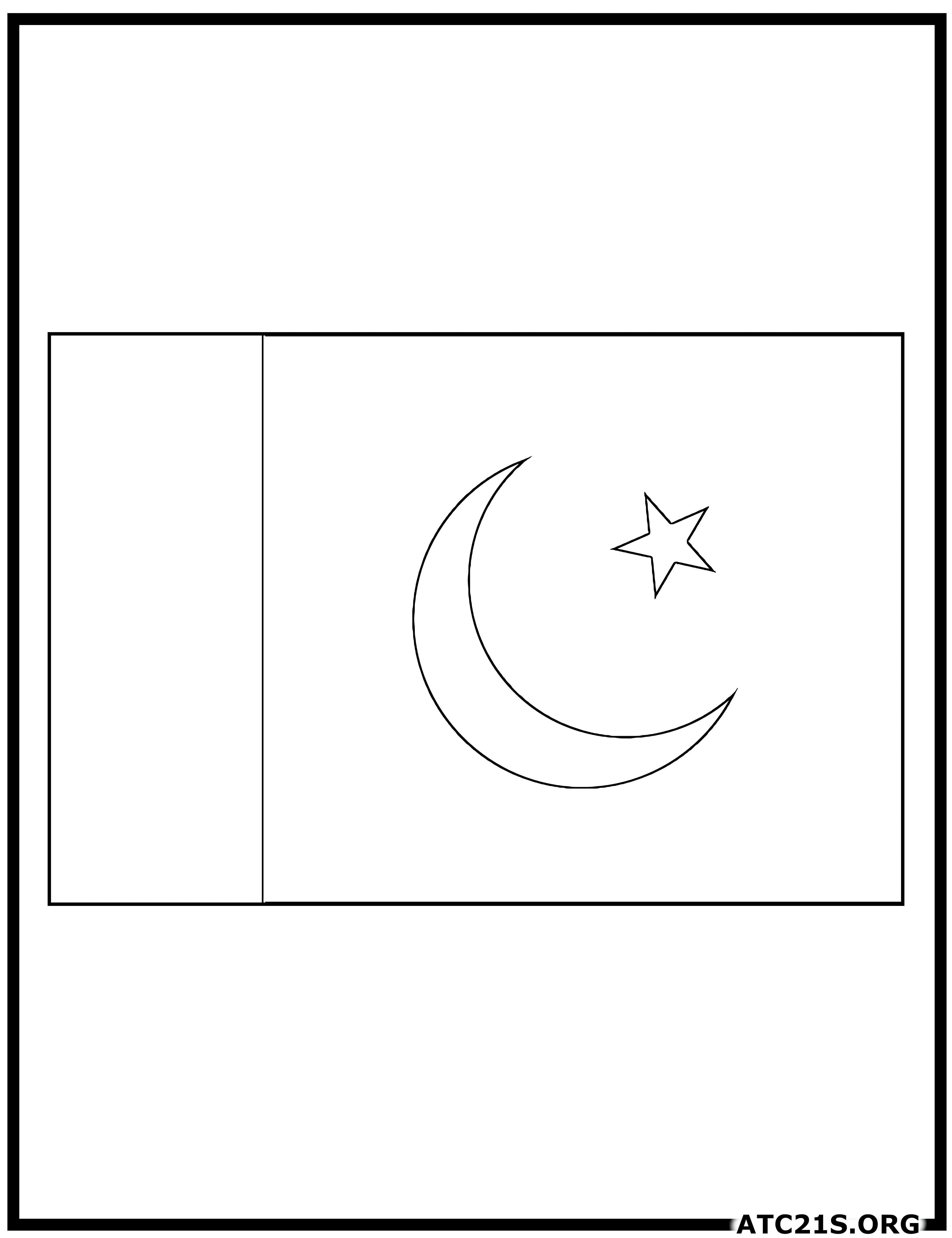 Pakistan flag coloring page