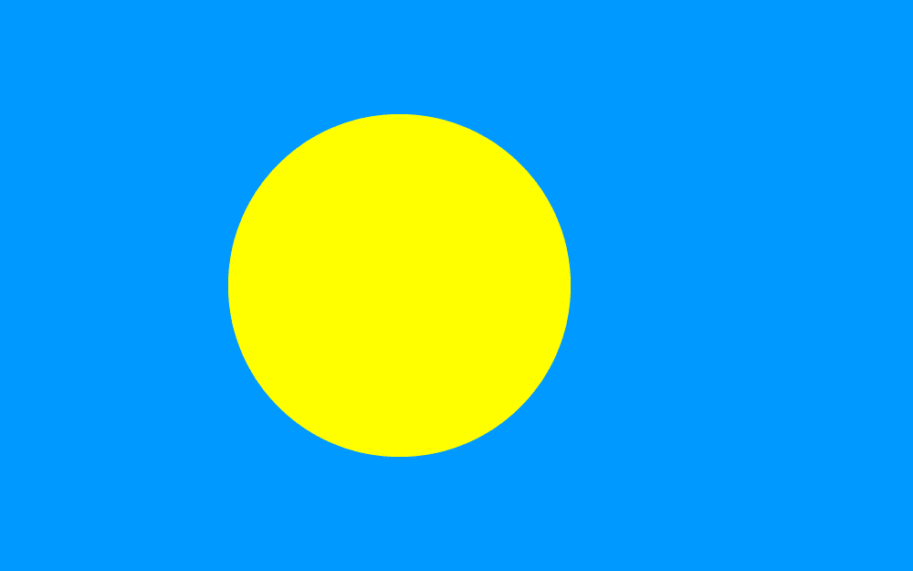 Palau flag colored