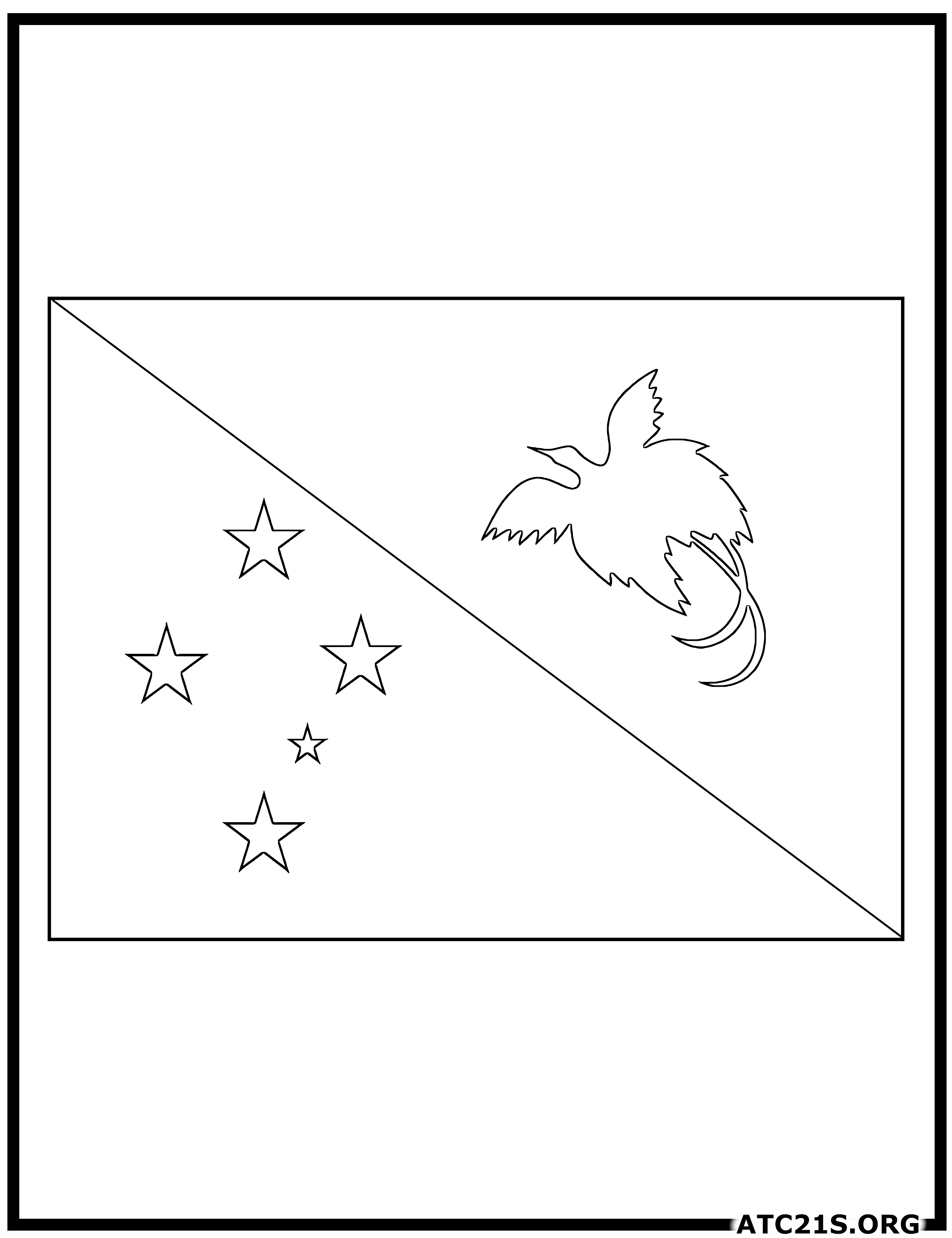 Papua New Guinea flag coloring page