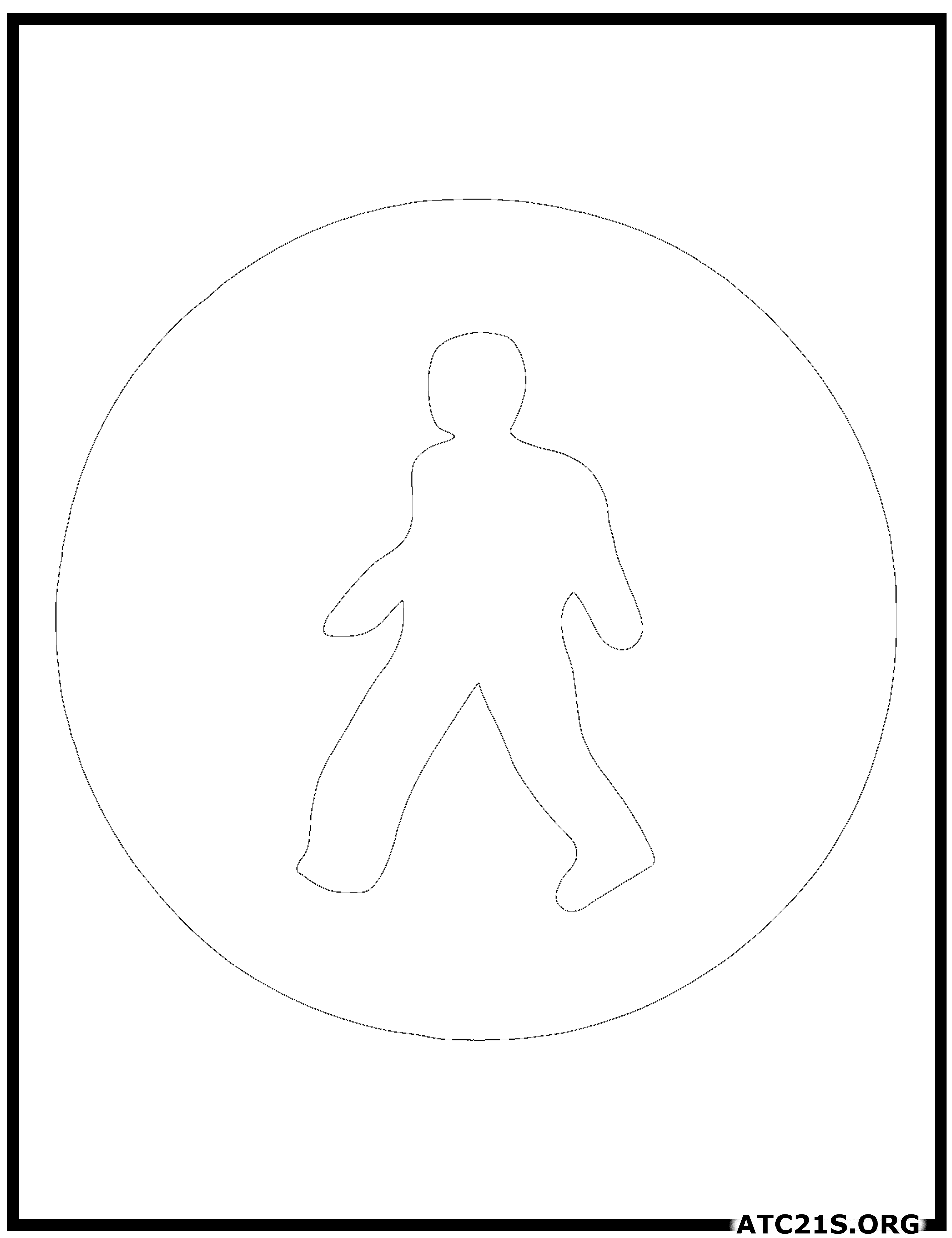 Pedestrians Only traffic sign coloring page