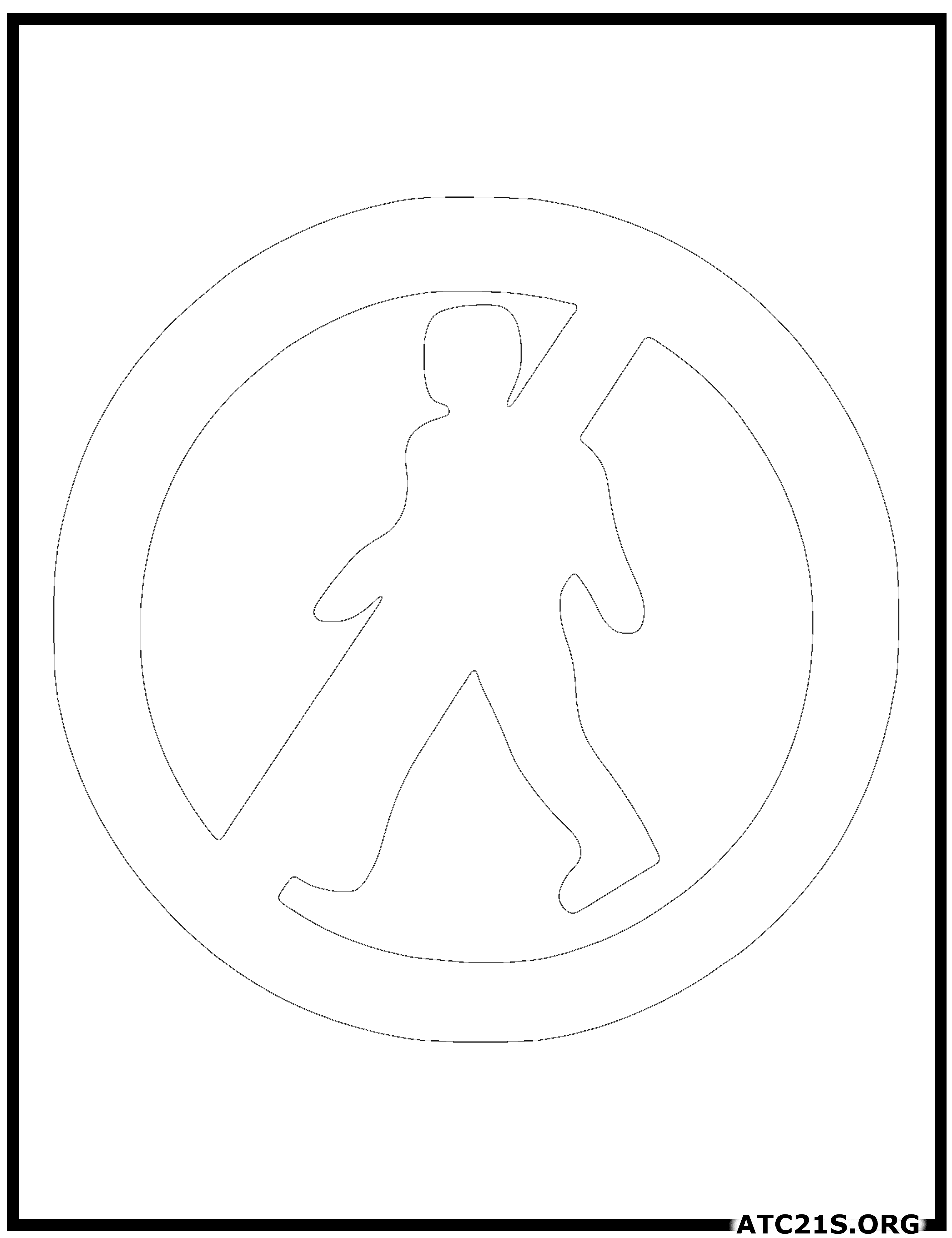 Pedestrians Prohibited traffic sign coloring page