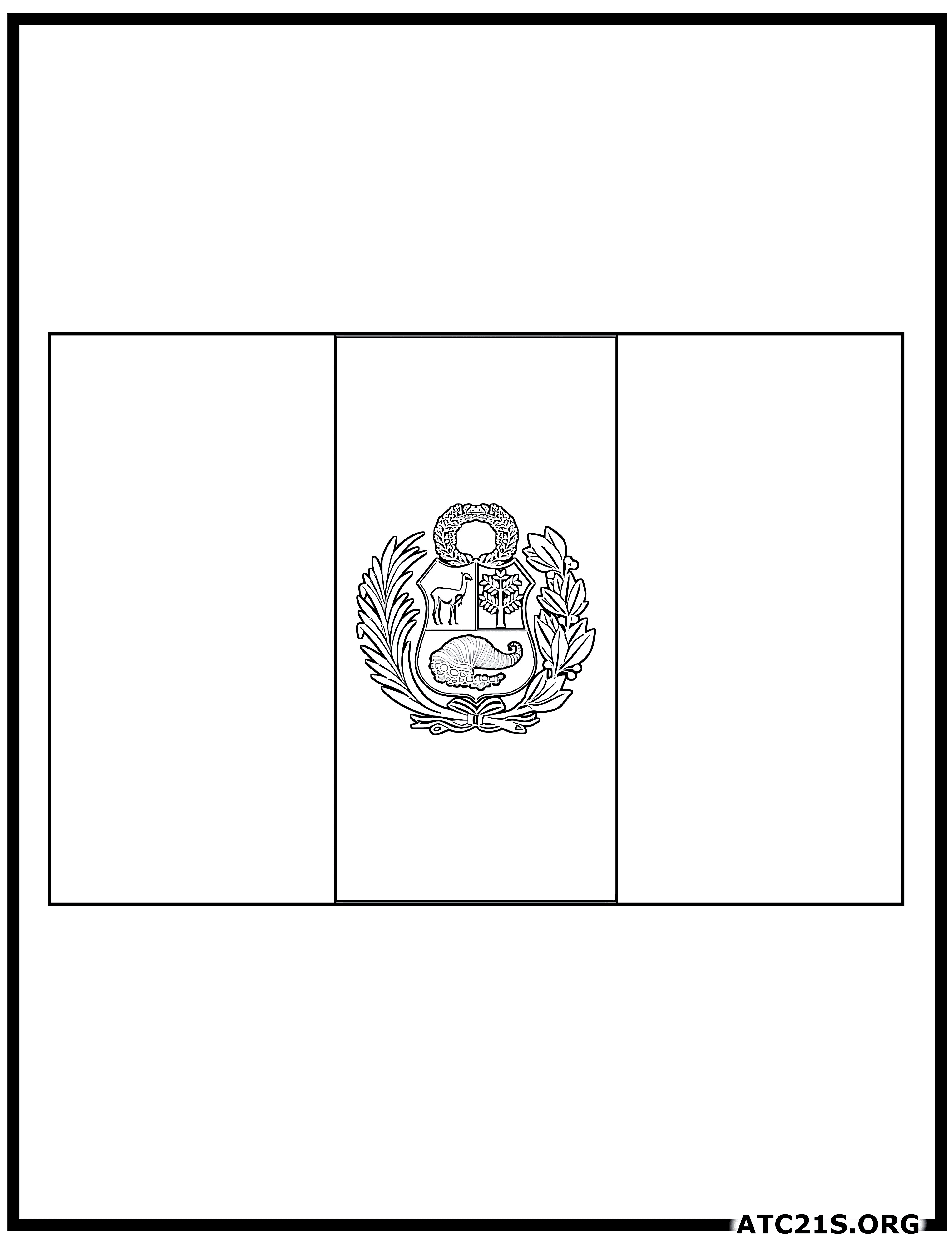 Peru flag coloring page
