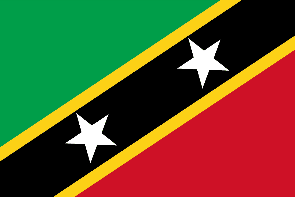 Saint Kitts and Nevis flag colored