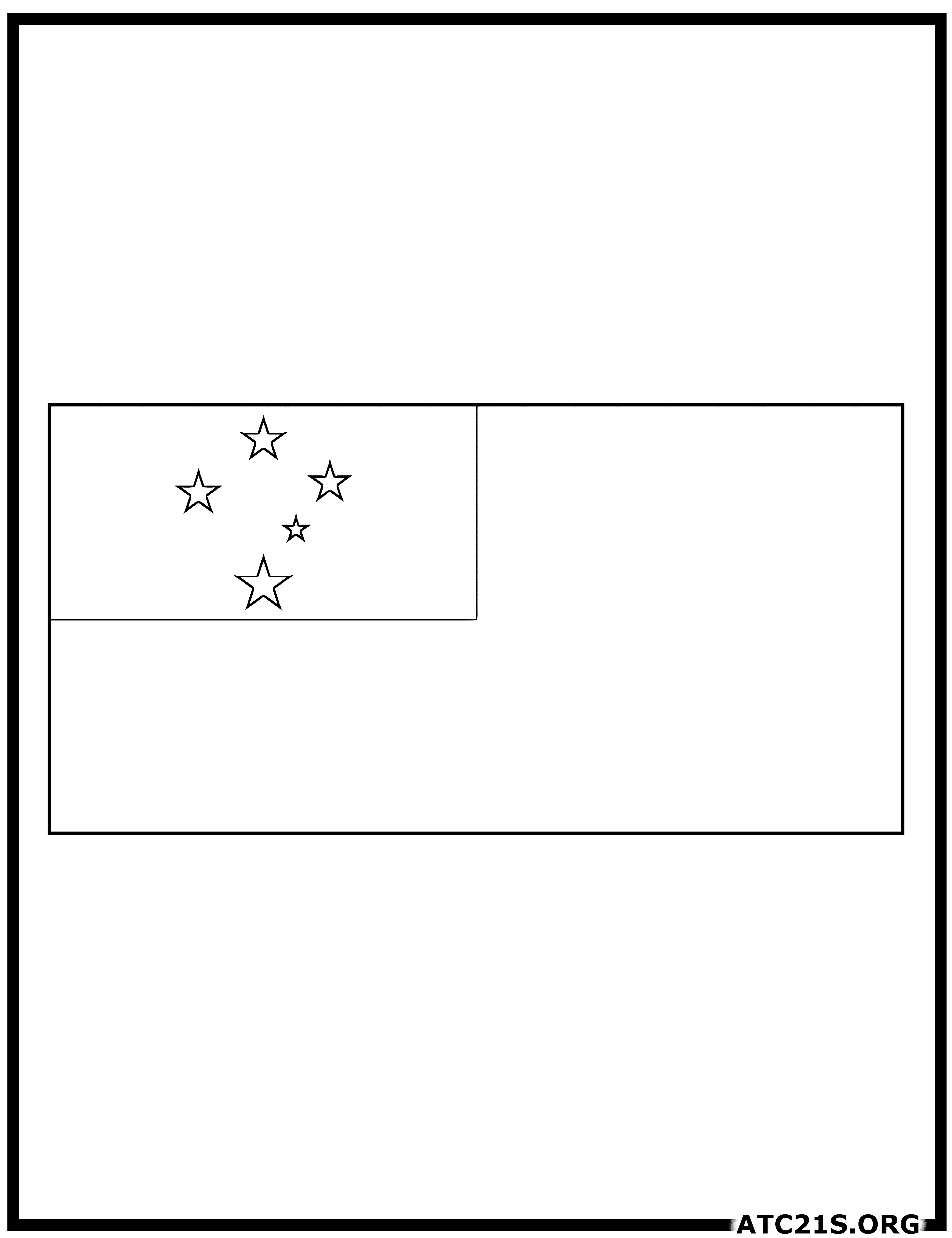 Samoa flag coloring page