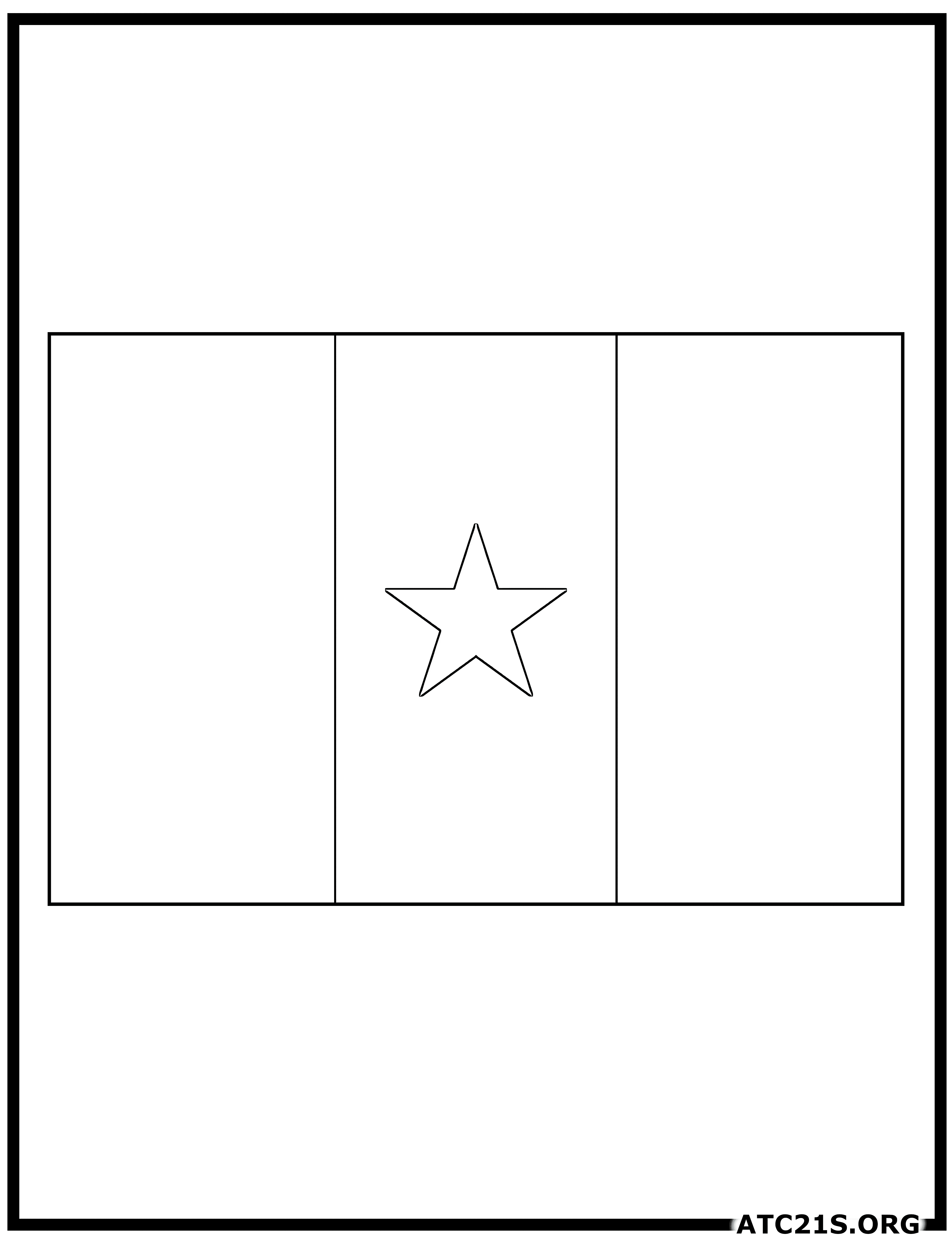 Senegal flag coloring page