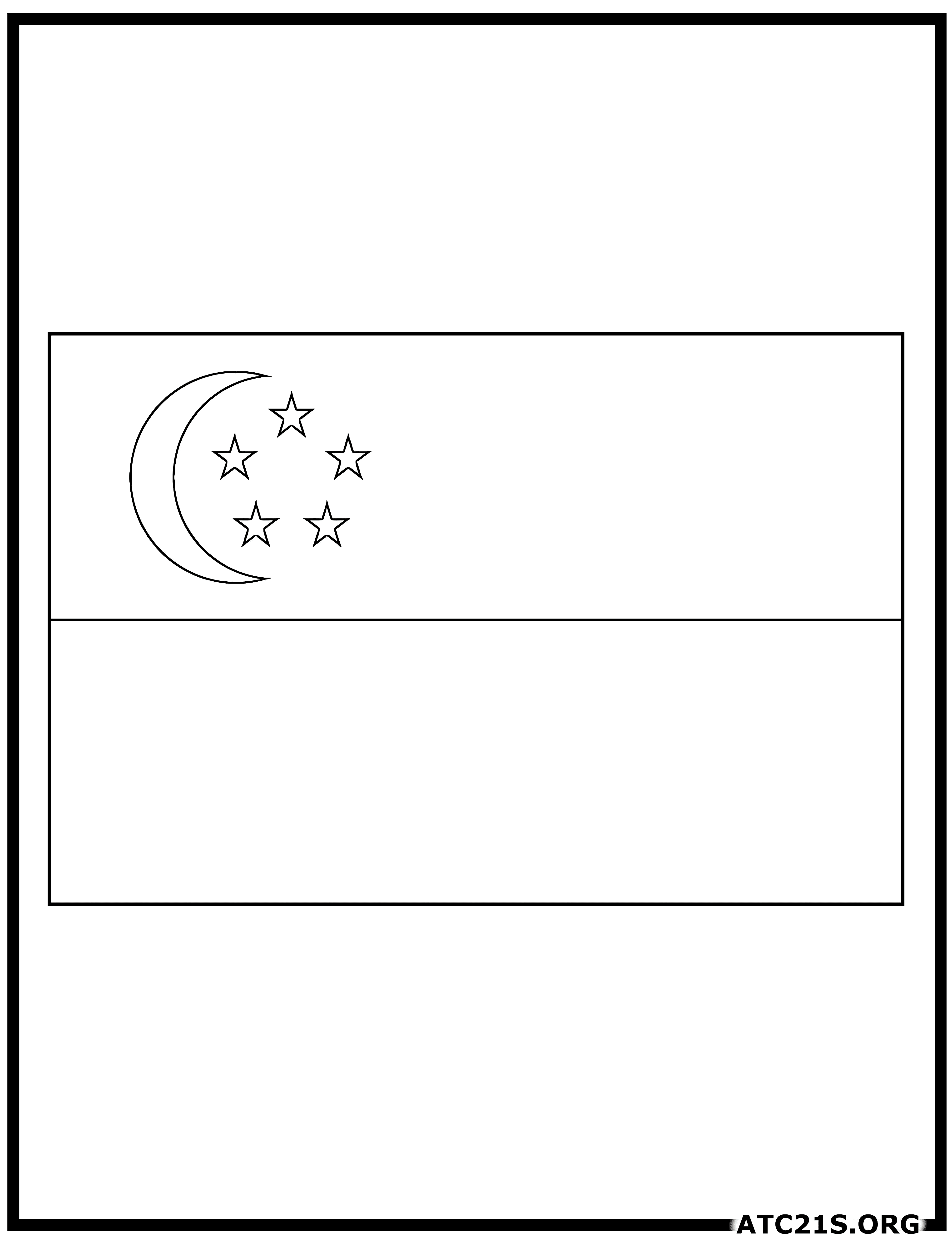 Singapore flag coloring page