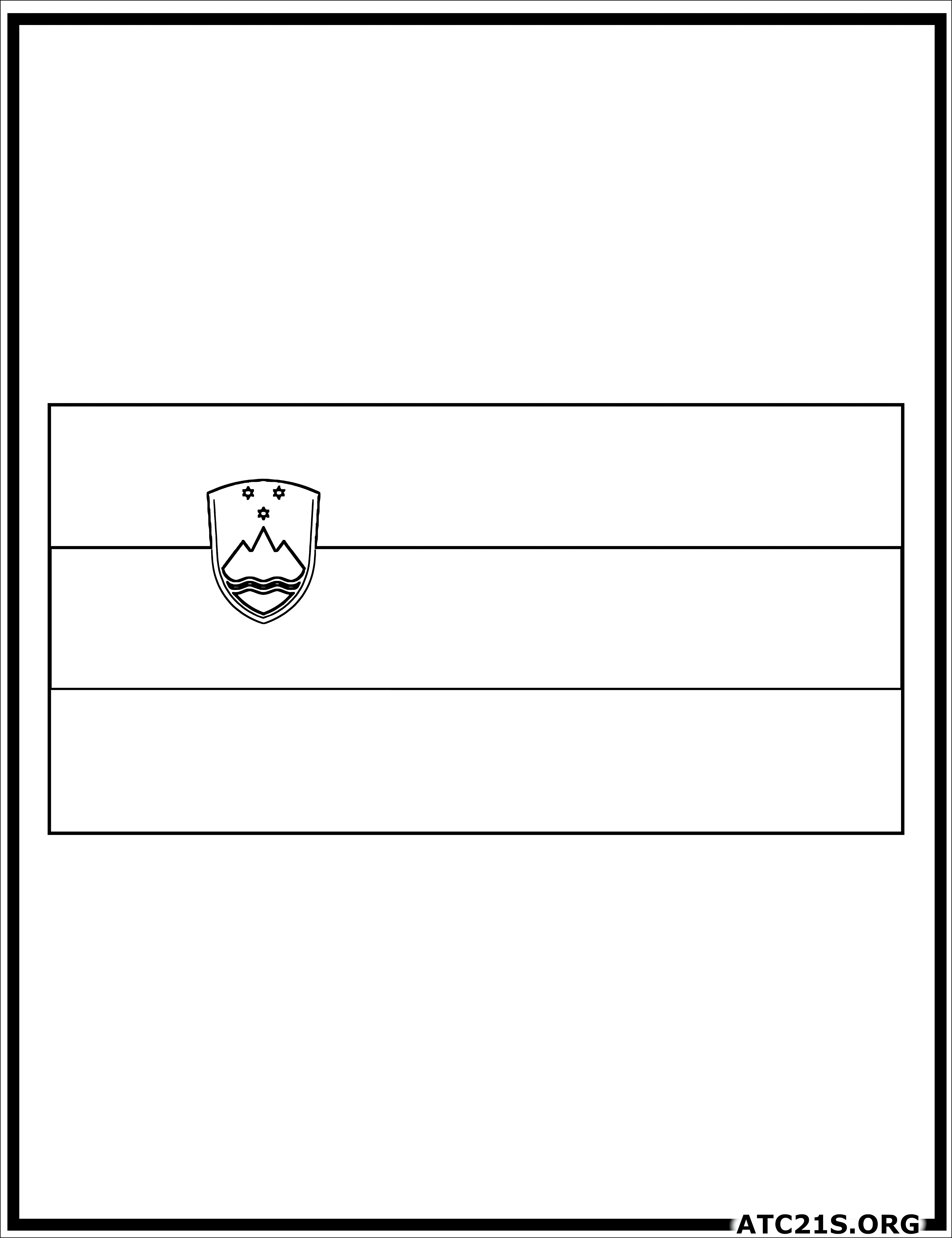 Slovenia flag coloring page