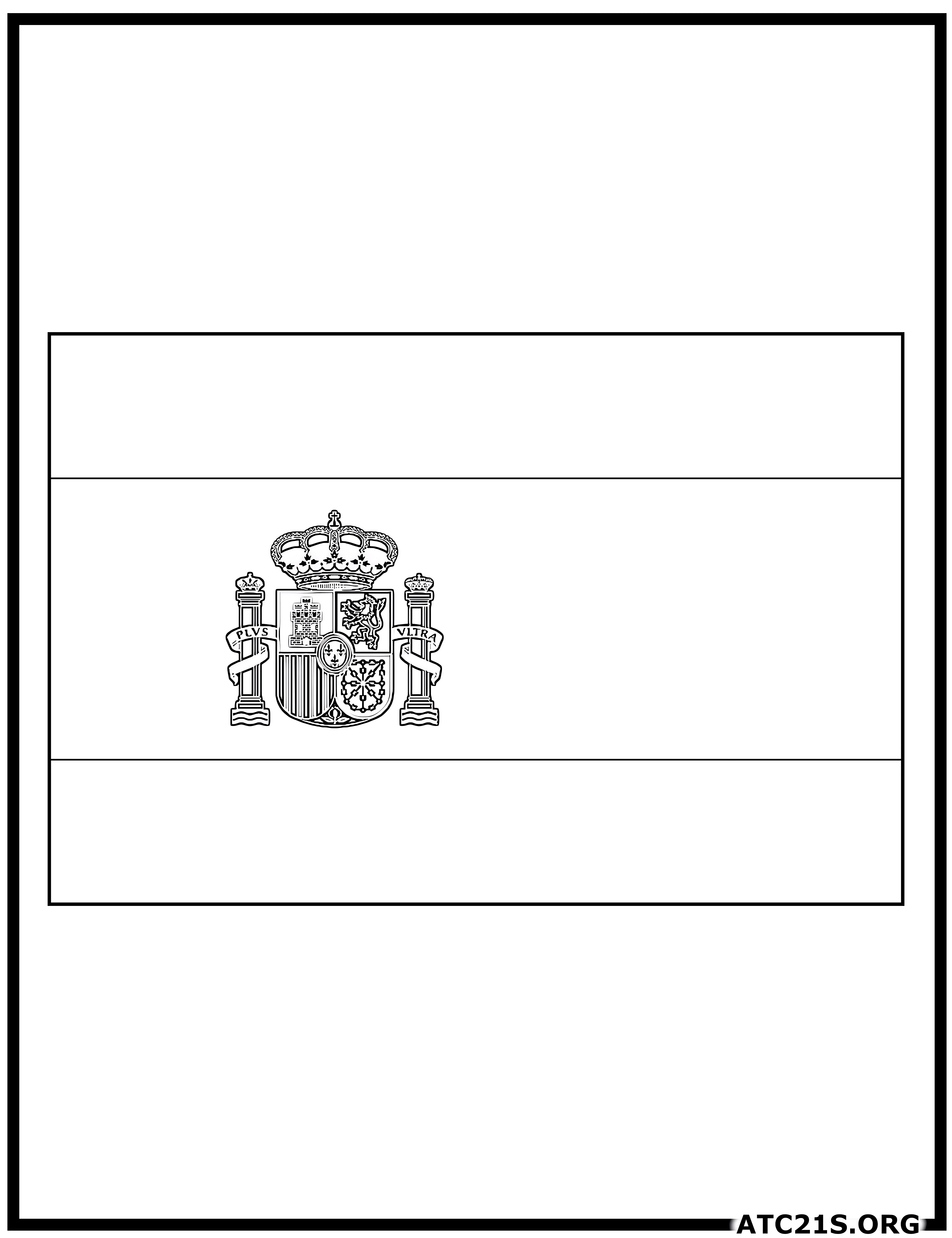 Spain flag coloring page