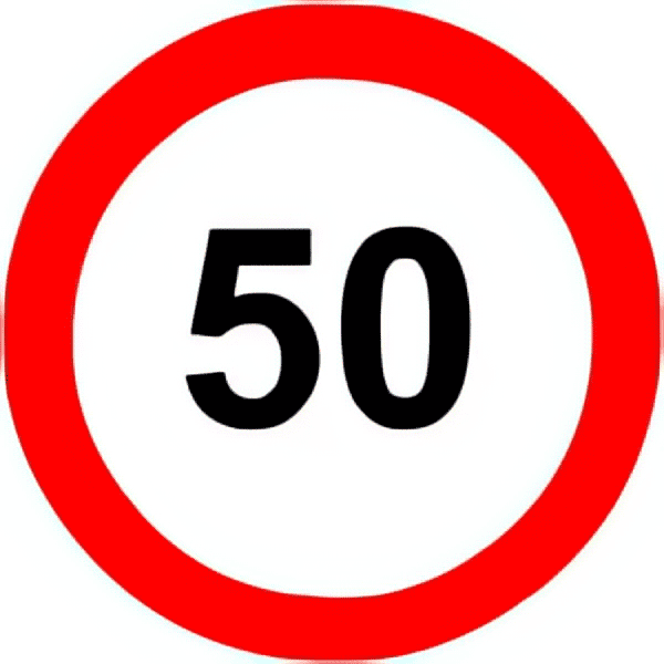Speed limit traffic sign colored