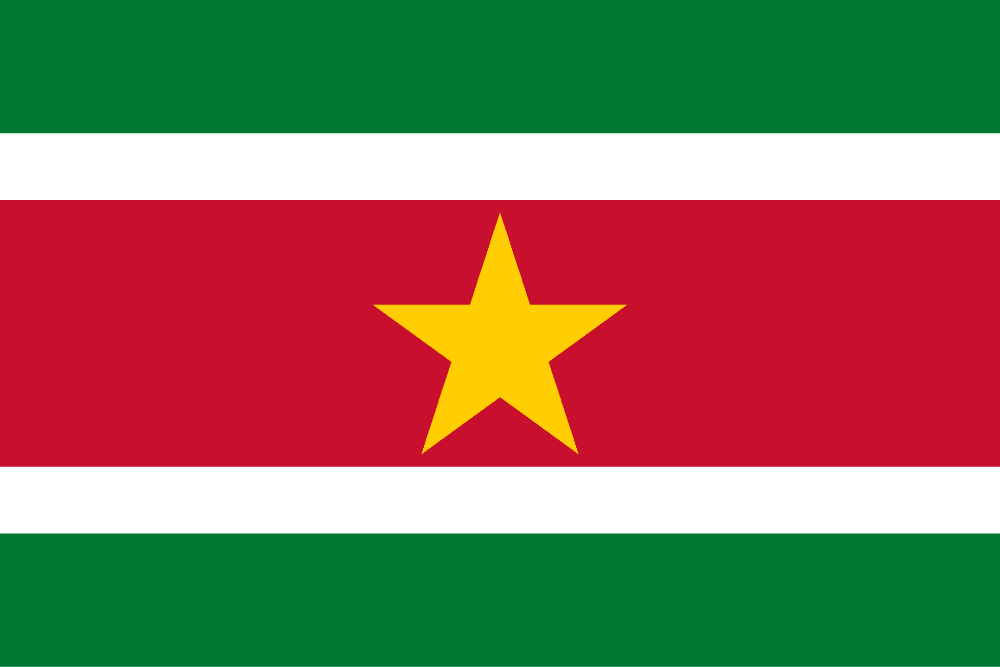 Suriname flag colored
